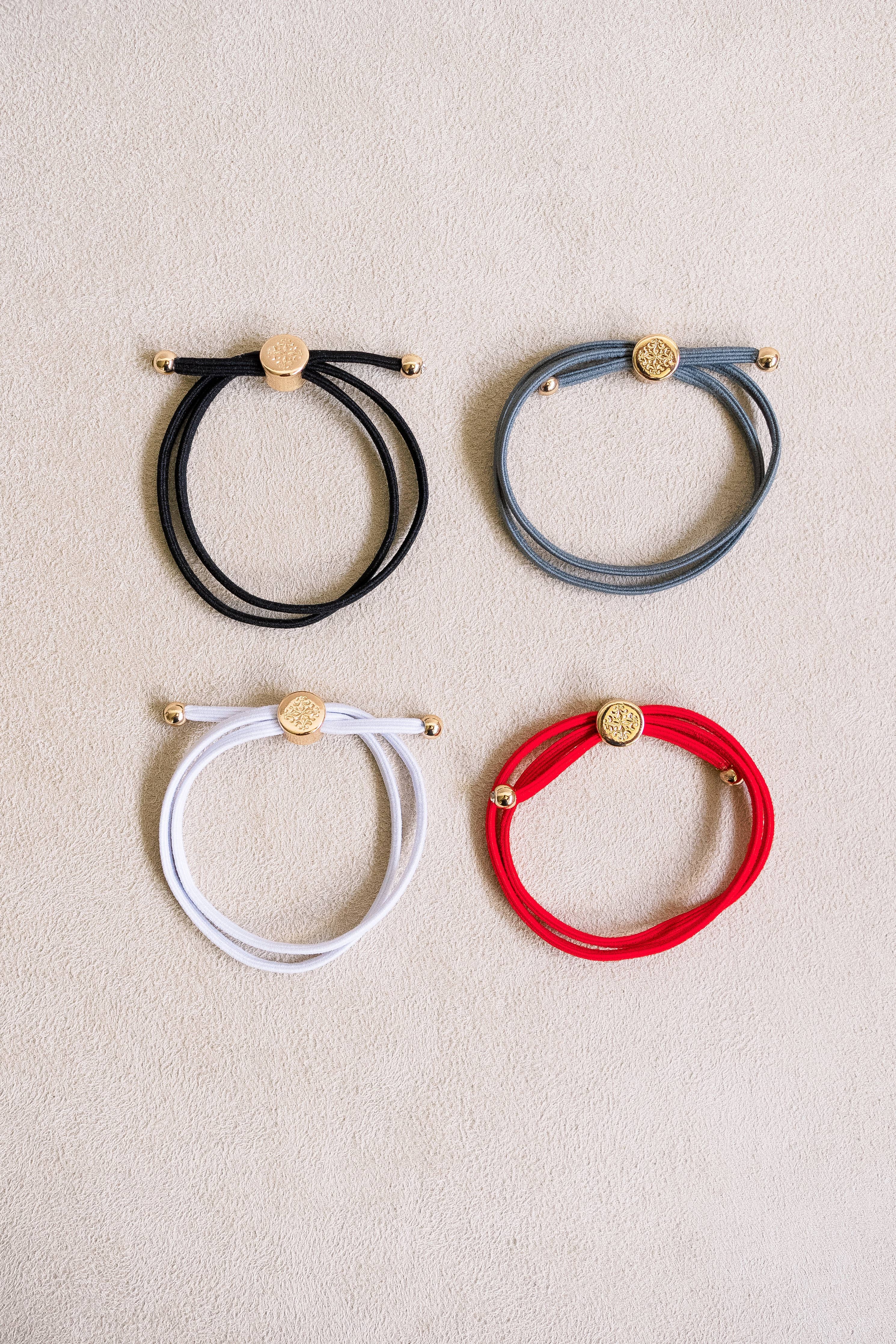 Skinny Hair Tie Set - Red