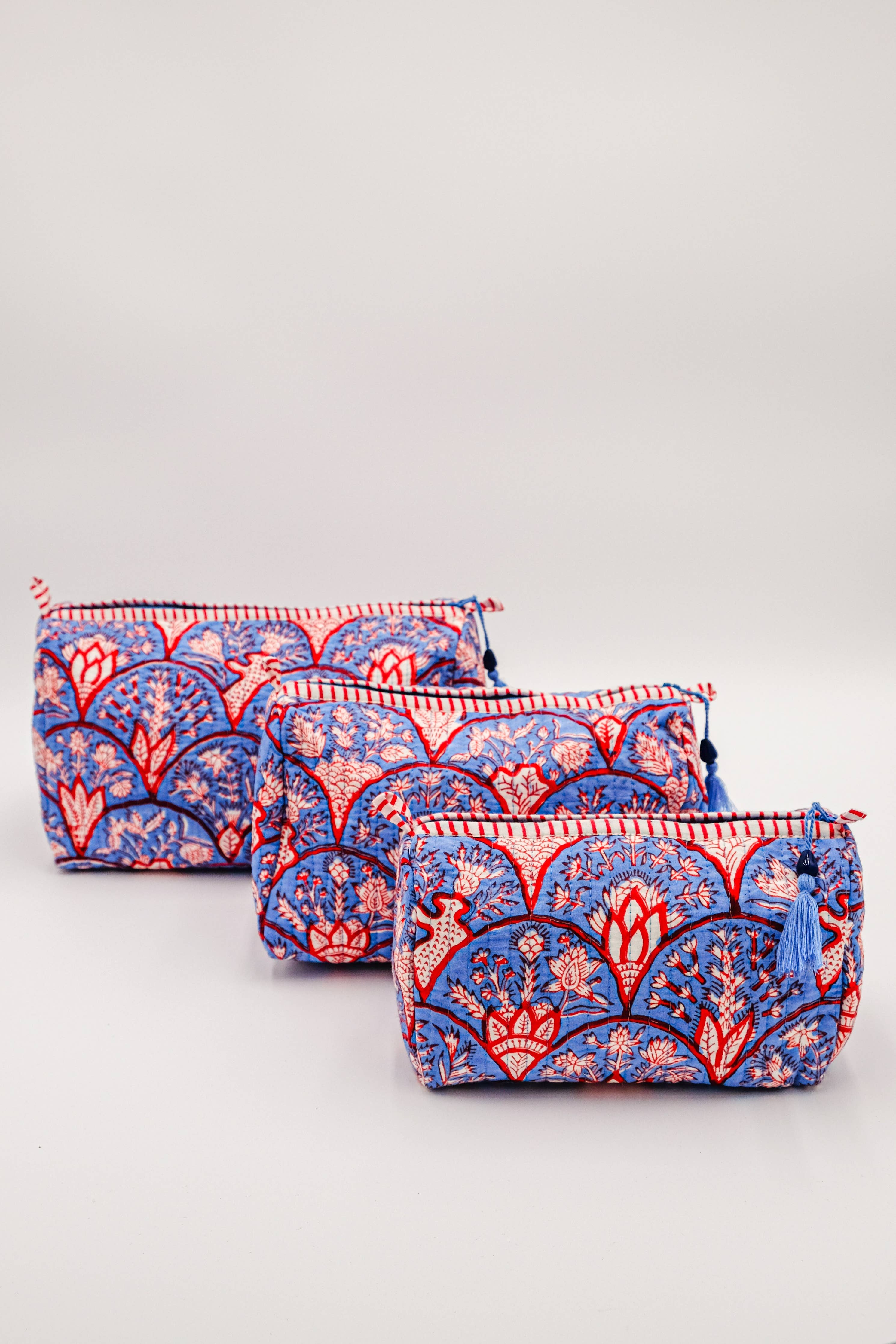 (Available 12/1) Blue Arch Toiletry Bag: Small
