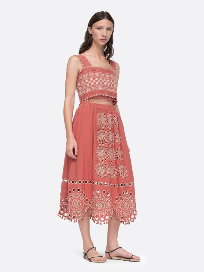 Addie Eyelet Tank Top W/ Ties