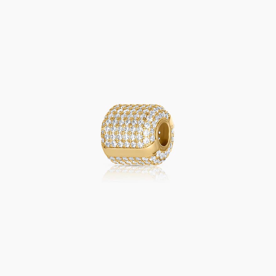 Celine Pavé Bead Charm: Gold Plated