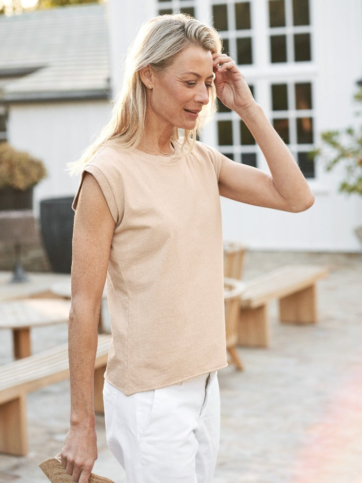 Aiden Vintage Muscle Tee - Sand