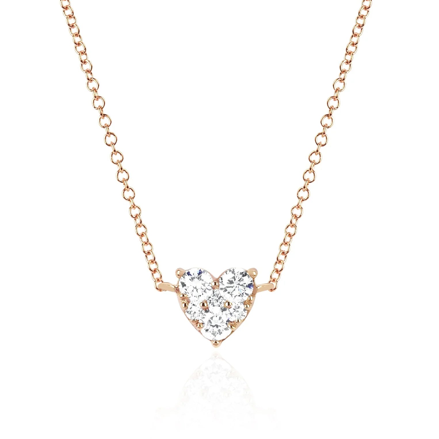 14KY Full Cut Diamond Heart Choker