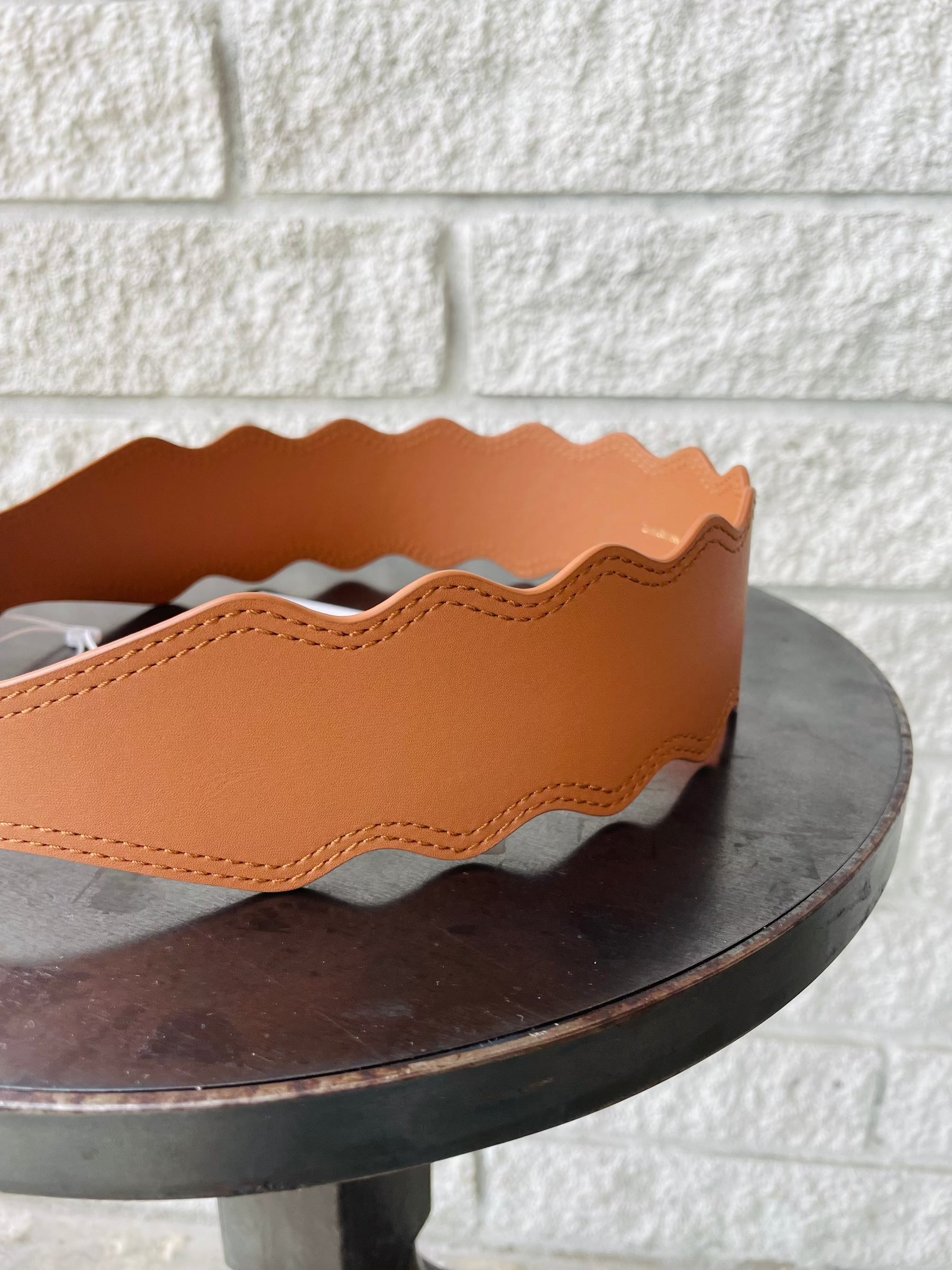 Wave Leather Waist Belt