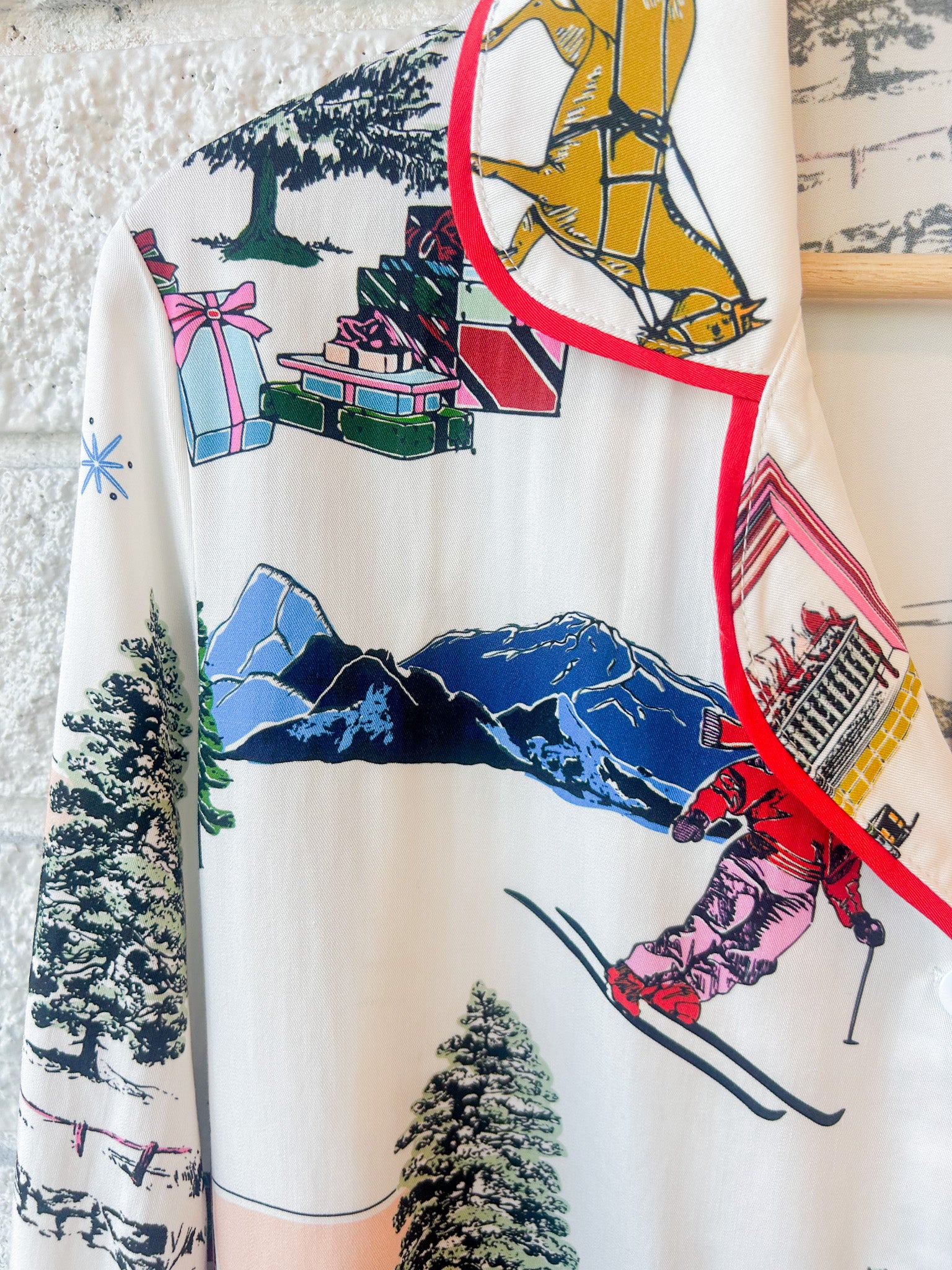 Holiday Toile Long Sleeve Pajama Pants Set