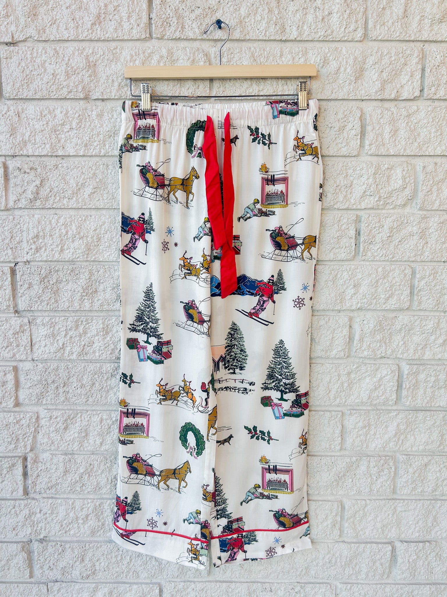 Holiday Toile Long Sleeve Pajama Pants Set