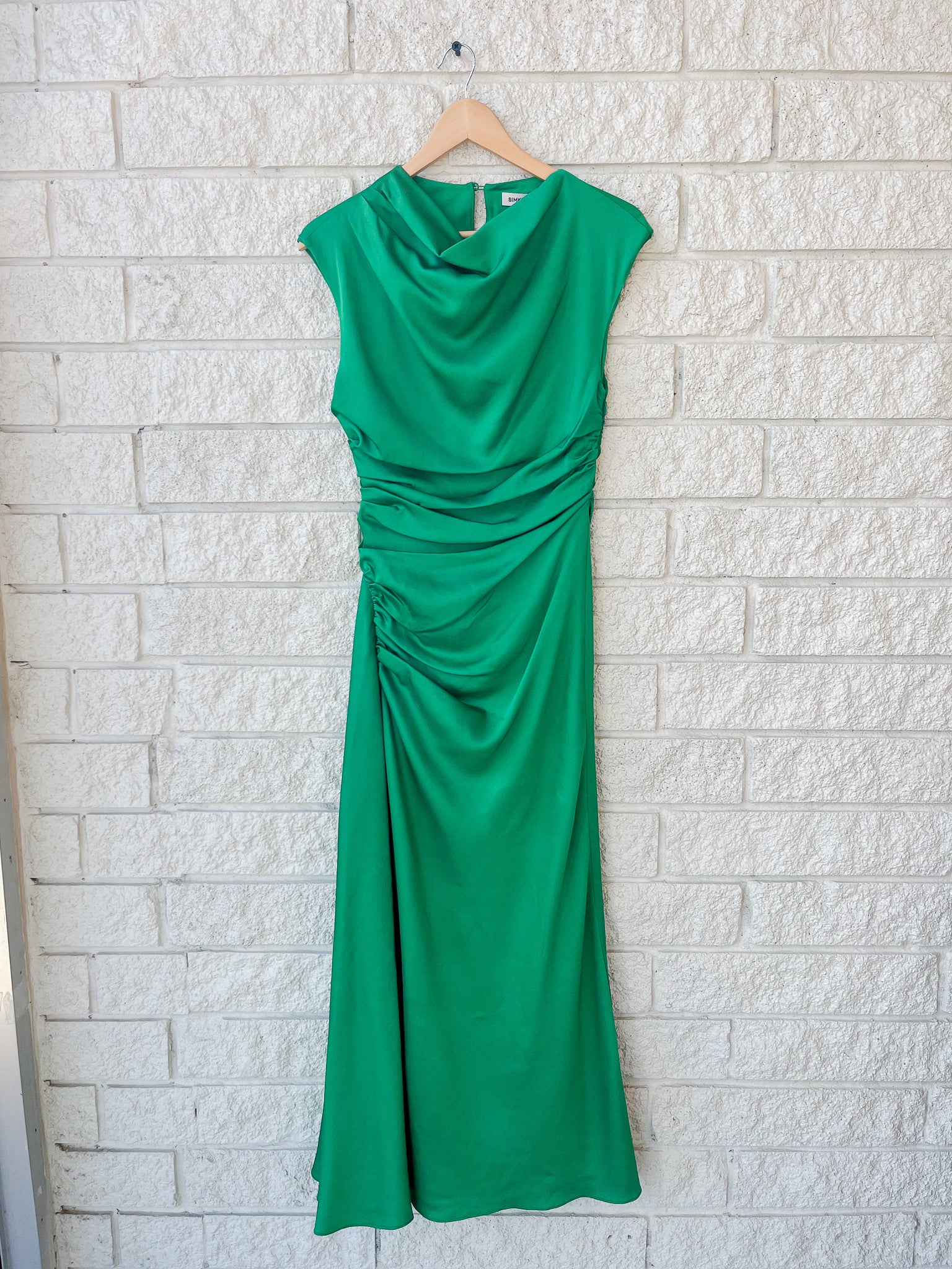 green draped midi dress SIMKHAI Women's Burke Draped Midi-Dress - Kelly Green
