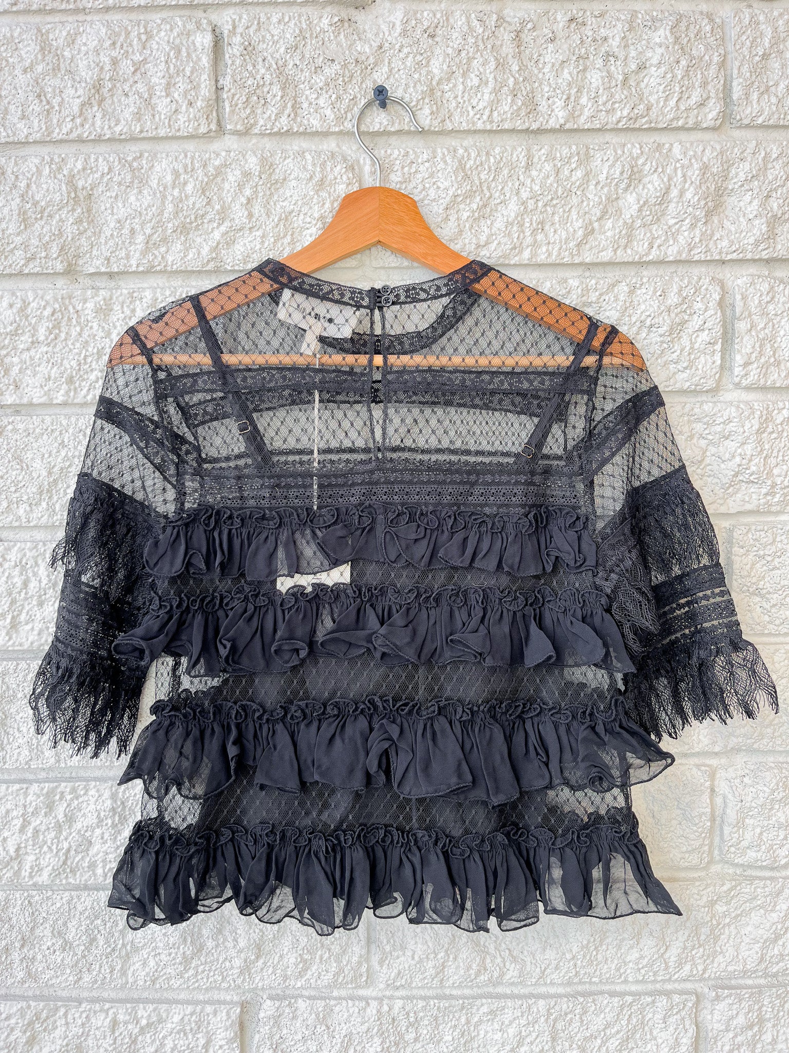 The Winter Mesh Flounce Top