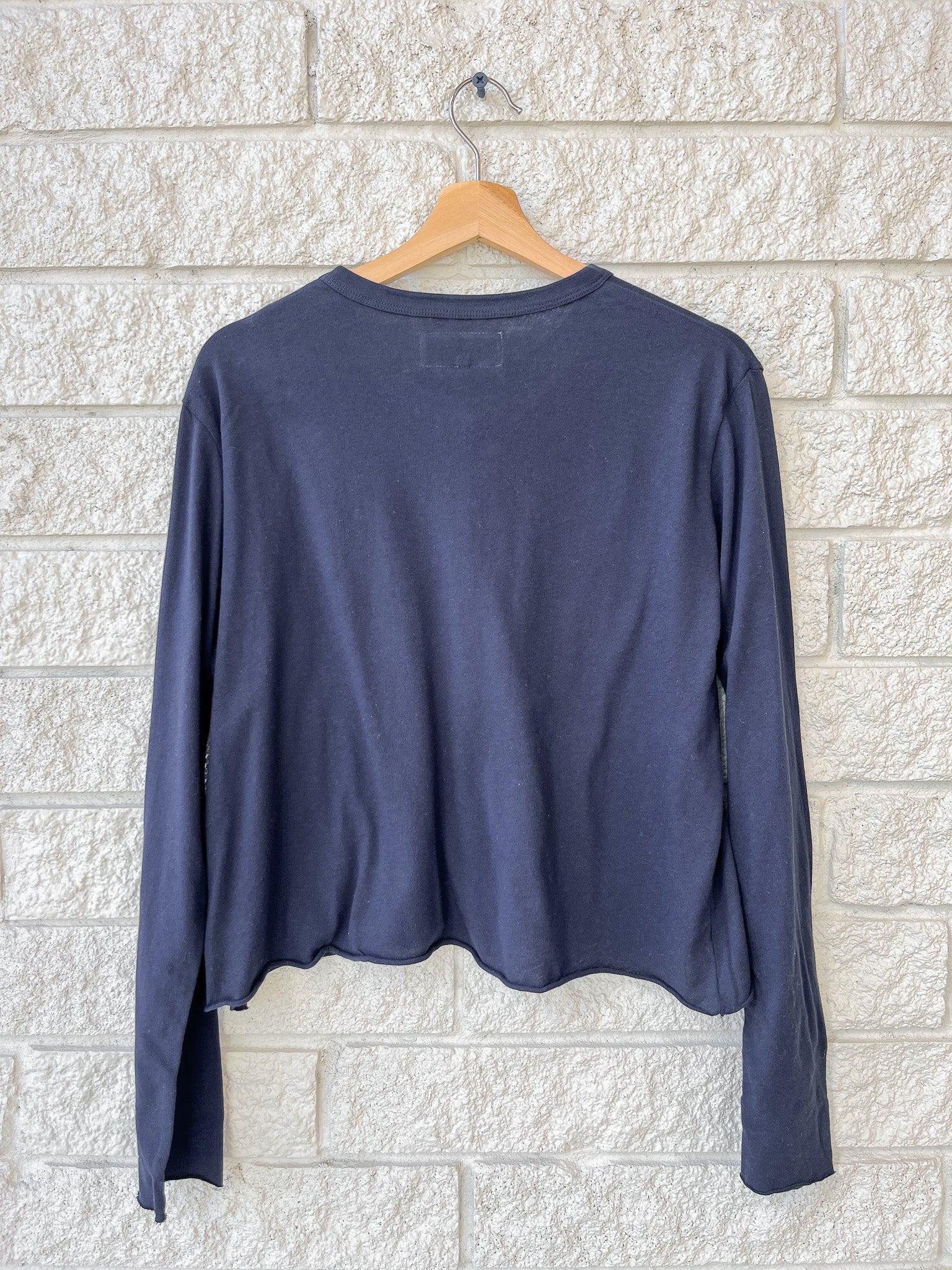 The Long Sleeve Crop Tee - True Navy