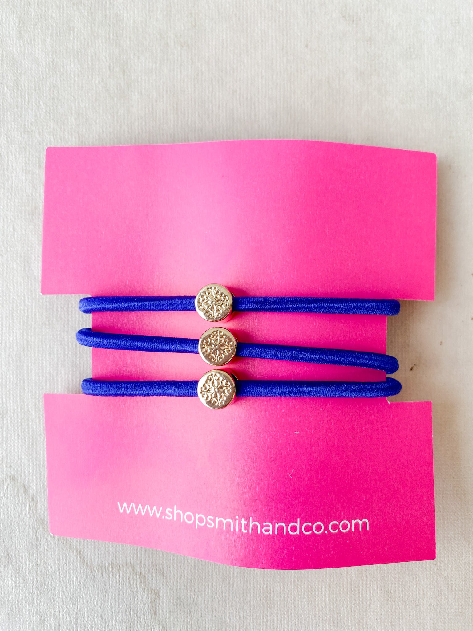 Ribbons & Bows Hair Tie Set- Sapphire Blue