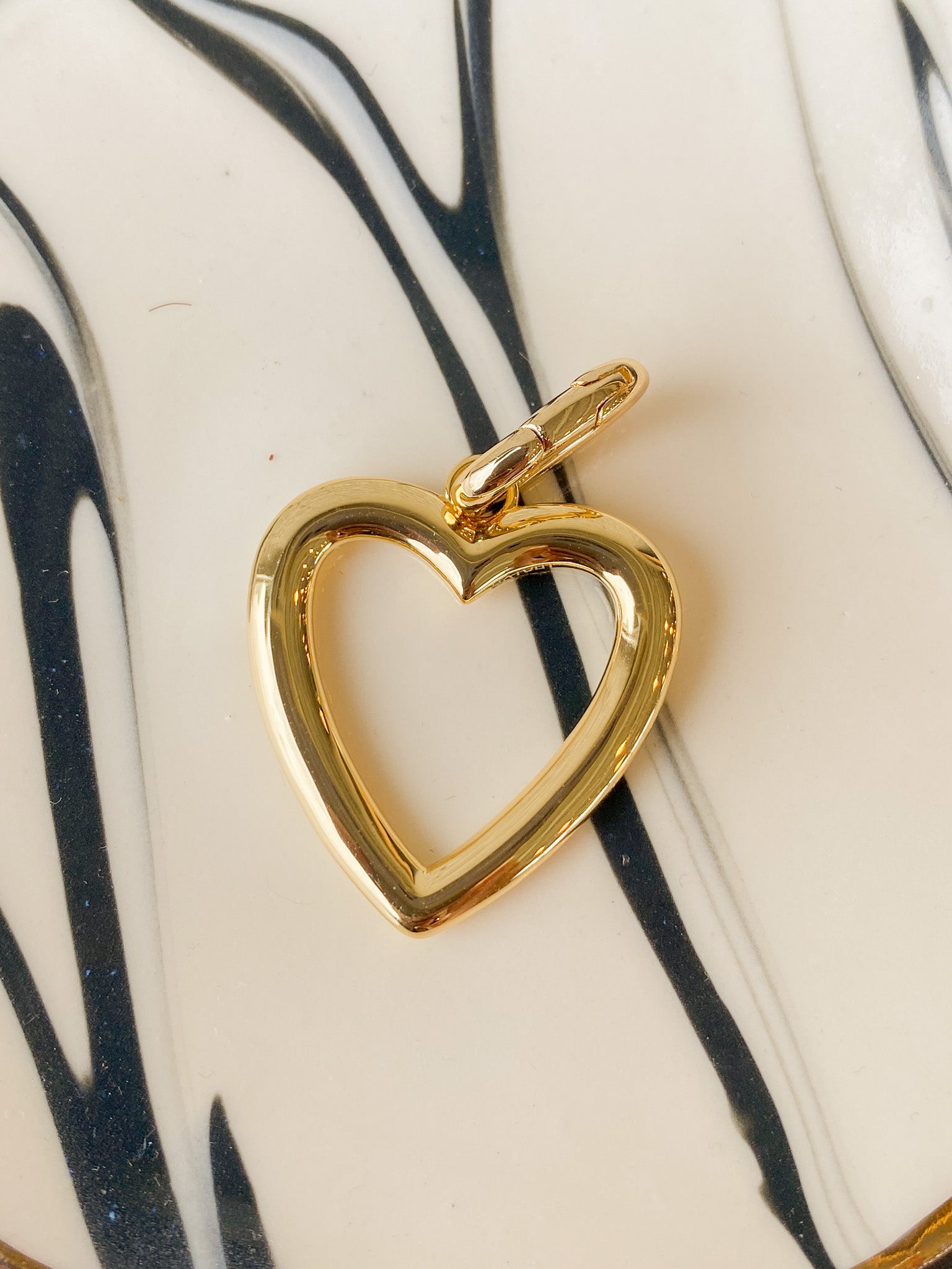 Open Heart Clip Charm: 14k Gold Plated