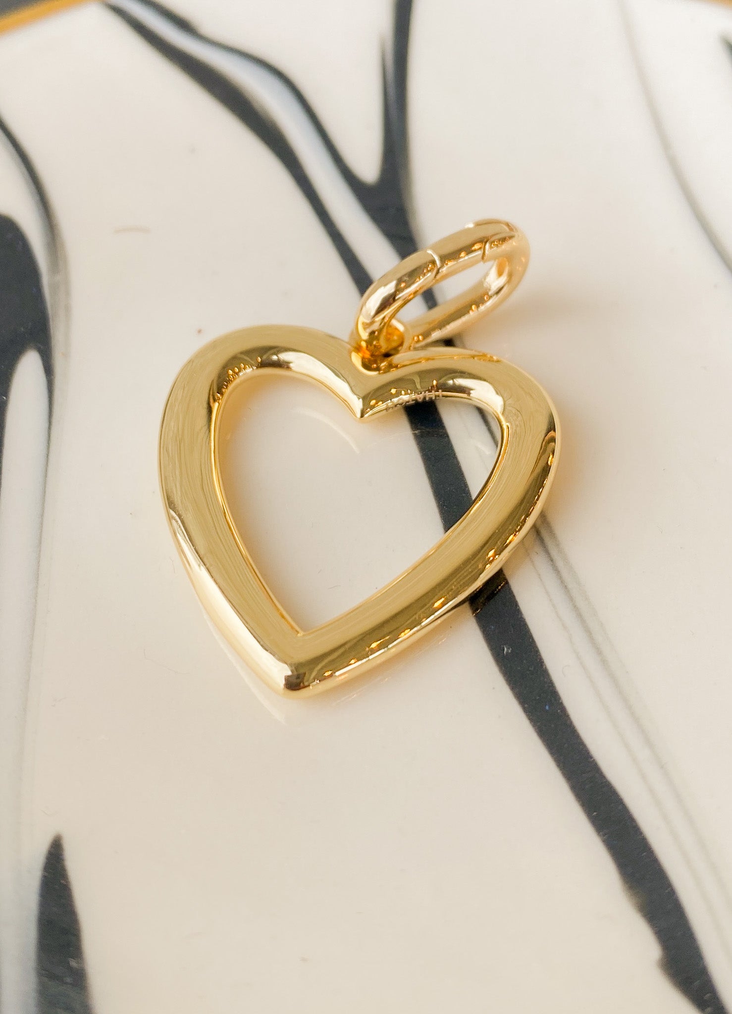 Open Heart Clip Charm: 14k Gold Plated