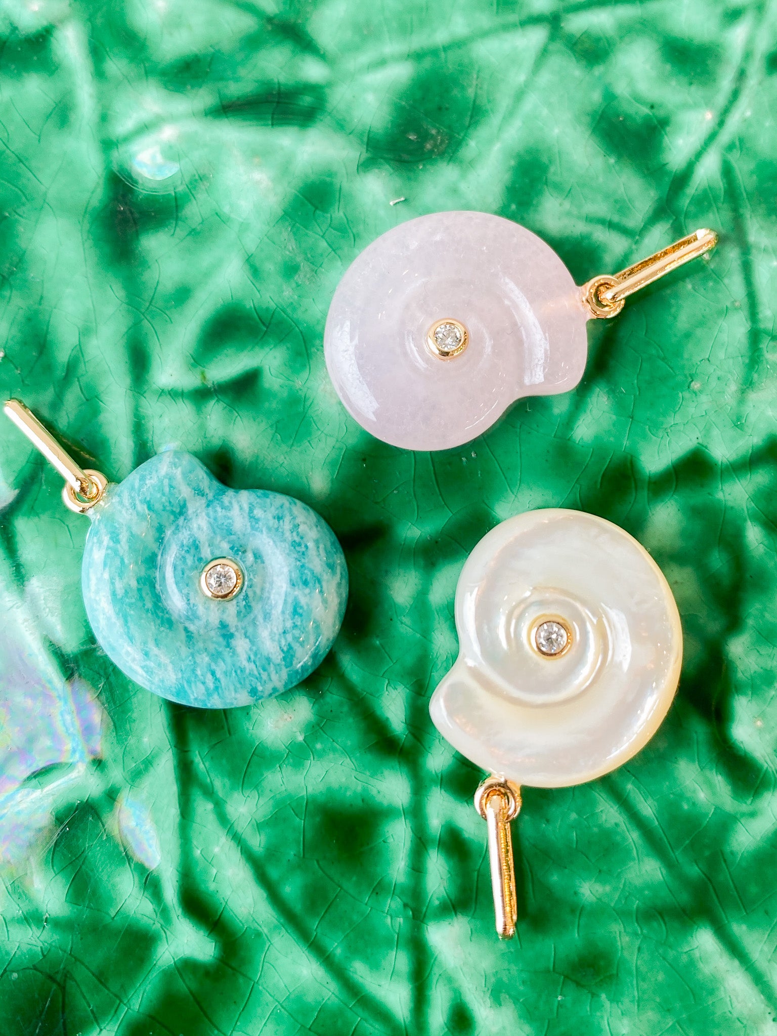 Nautilus Pink Jade Charm