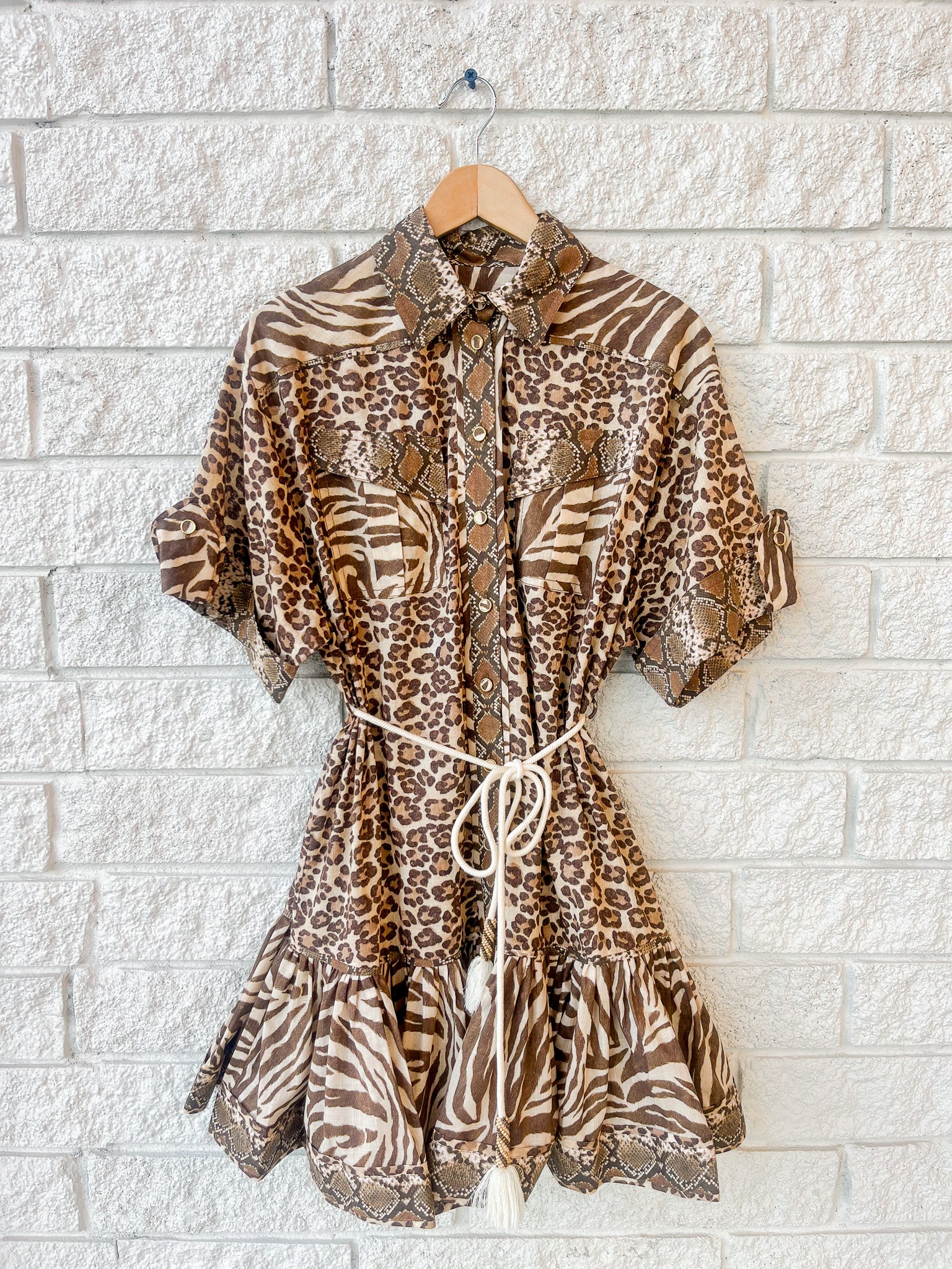 Zimmermann Womens Spliced Print Wanderlust Lantern Cotton Mini Dress 2
