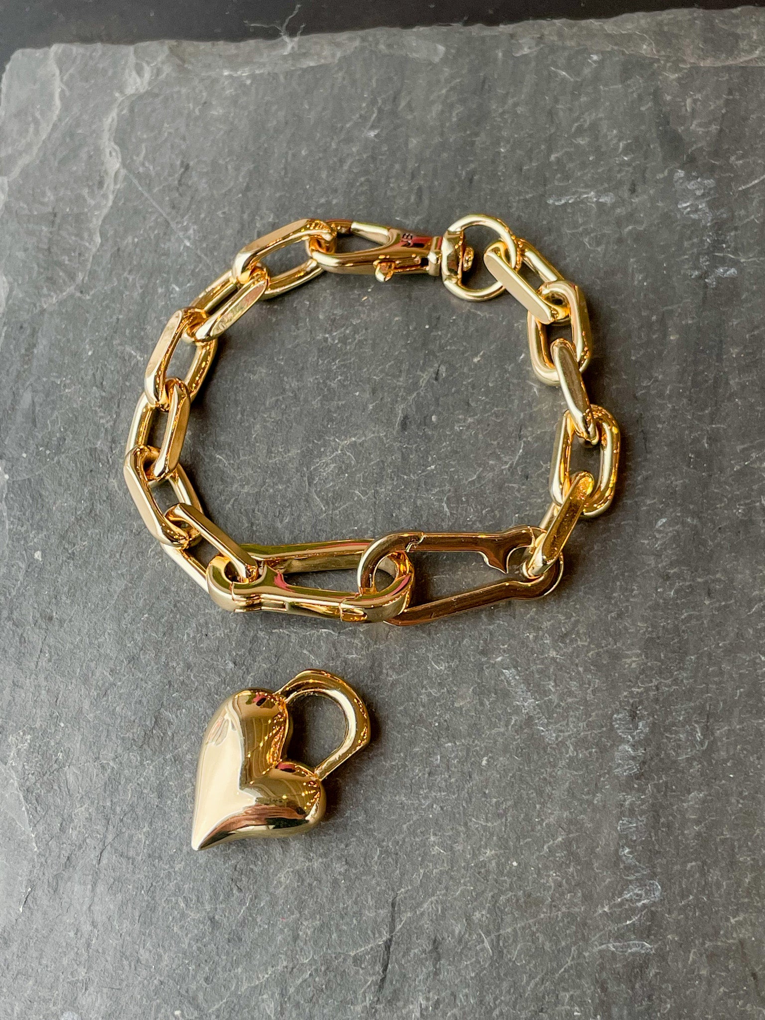 Padlock Heart Chain Bracelet