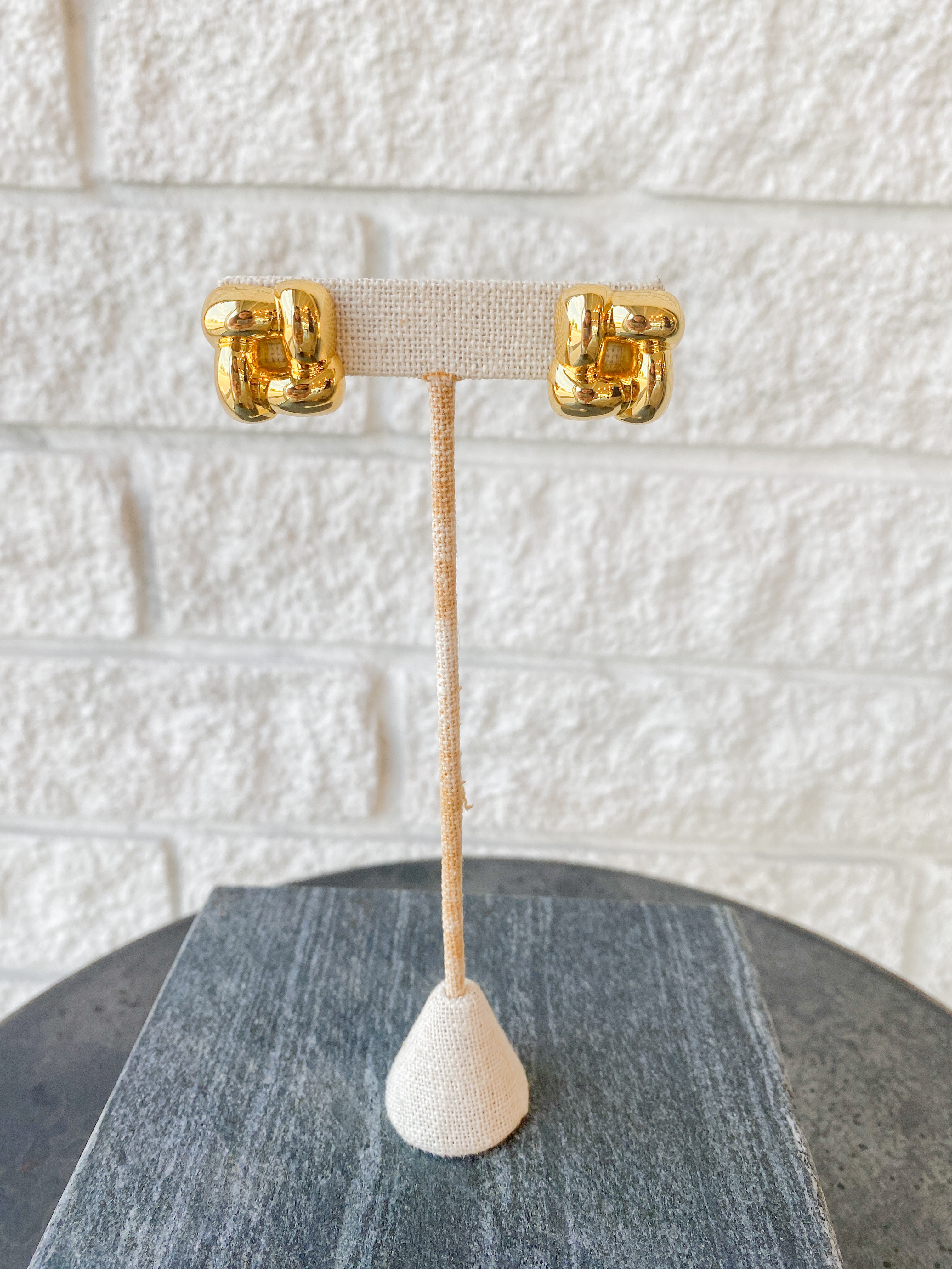 Small Woven Square Earrings