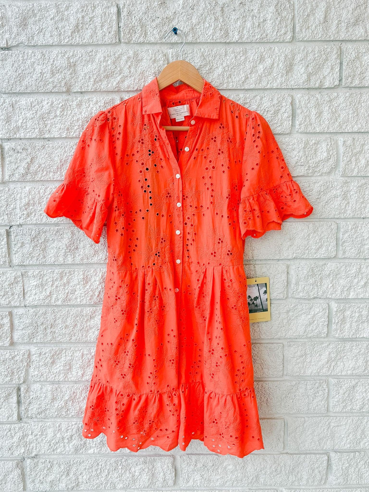 Martinique Dress Vermillion Eyelet