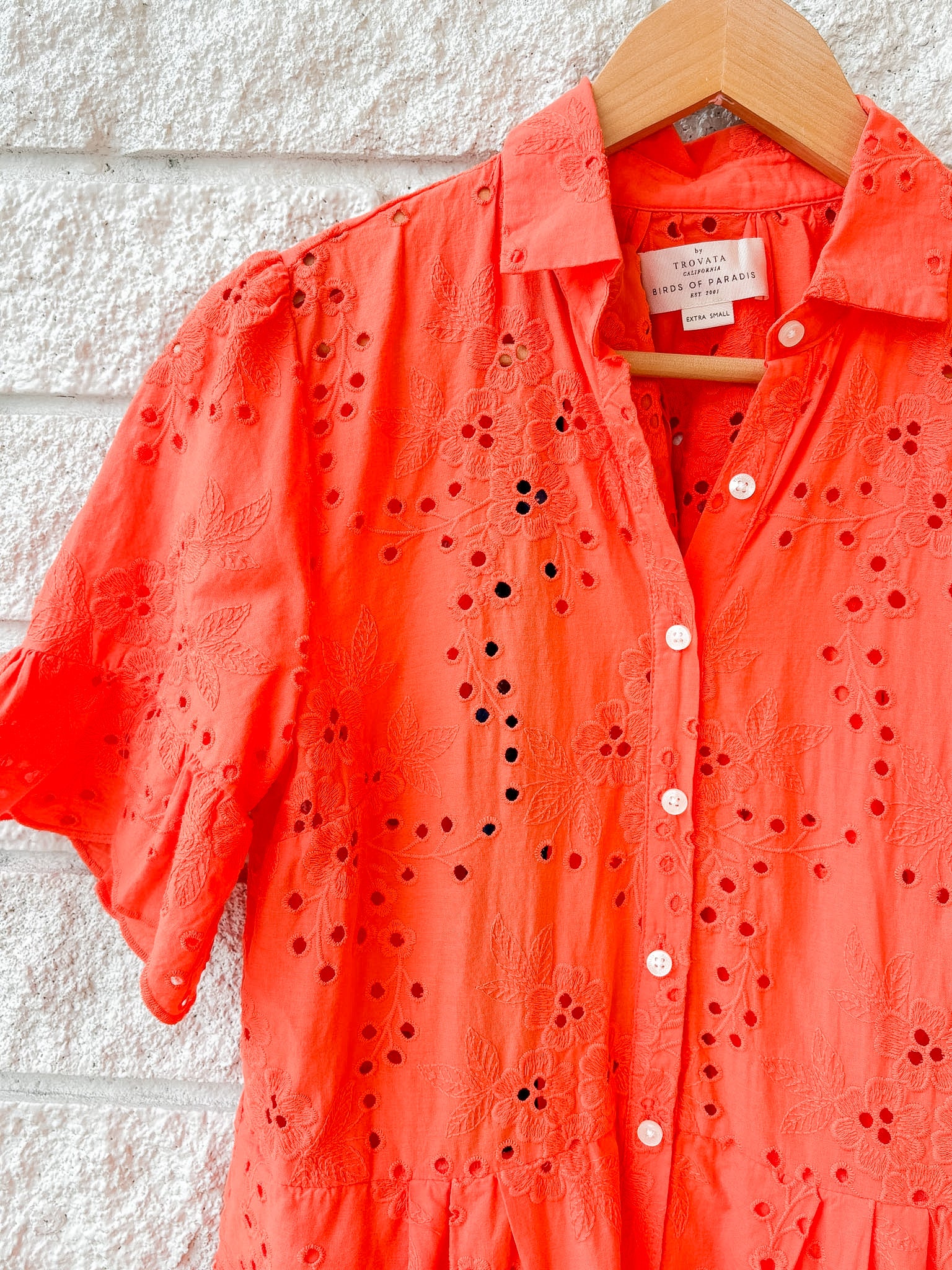 Martinique Dress Vermillion Eyelet