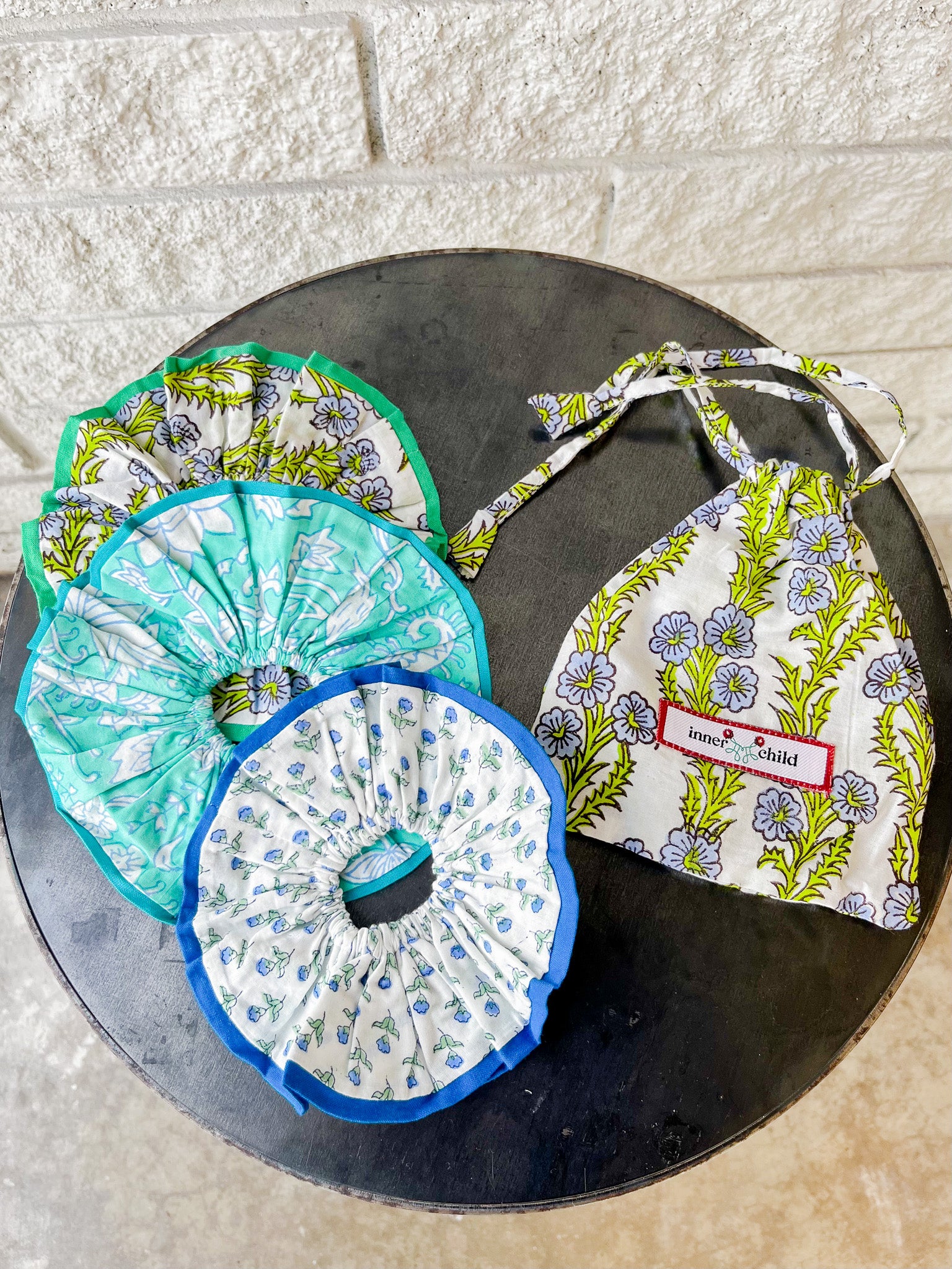 Maine Block Print Scrunchie Set