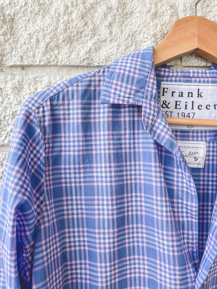 Eileen Relaxed Button Up - Slate Pink Plaid