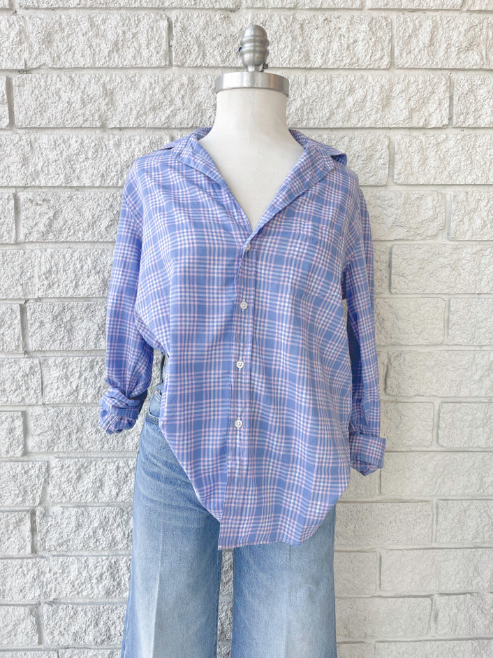 Eileen Relaxed Button Up - Slate Pink Plaid