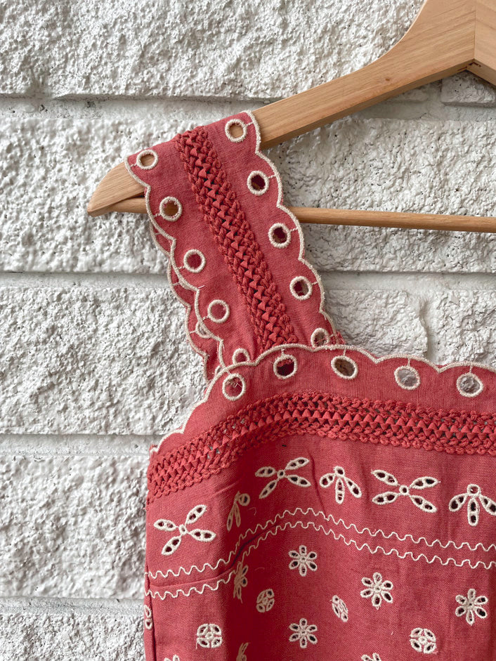 Addie Eyelet Tank Top W/ Ties