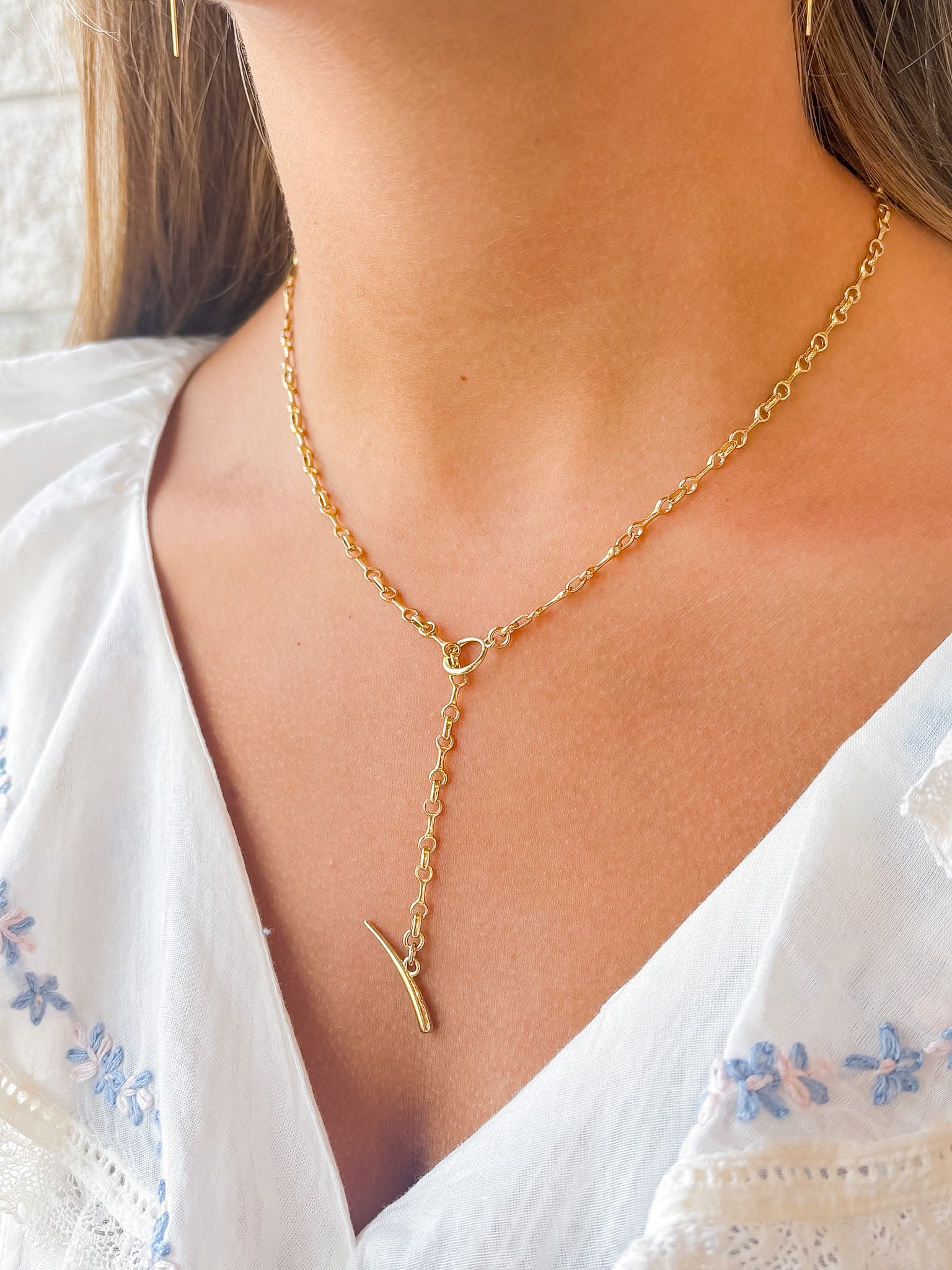 Double Beam Chain Necklace 10mm