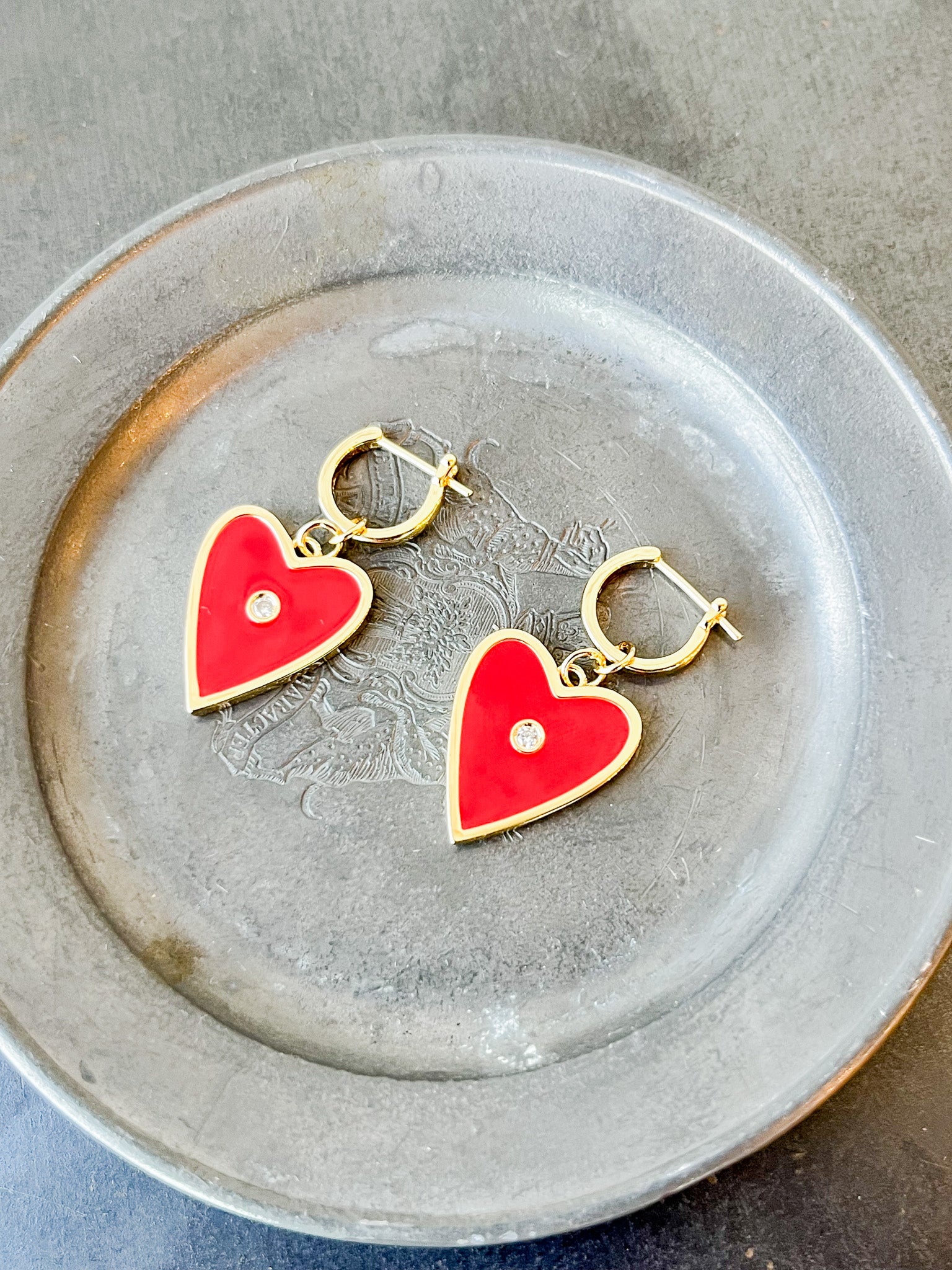 Amaya Red Enamel Earrings