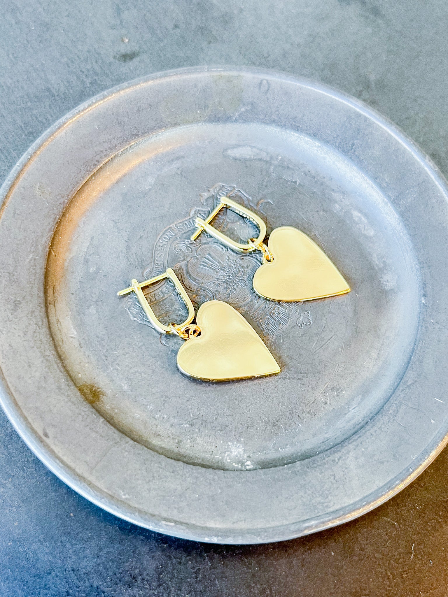 Amaya Heart Earrings: 14k Gold Plated