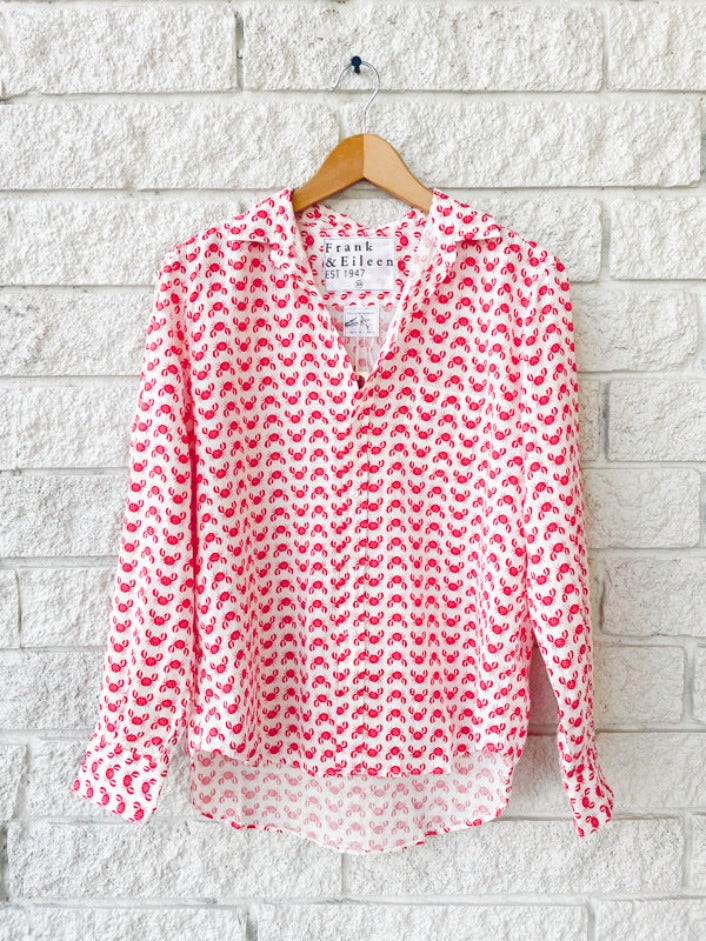 Eileen Relaxed Button Up - Red Crabs