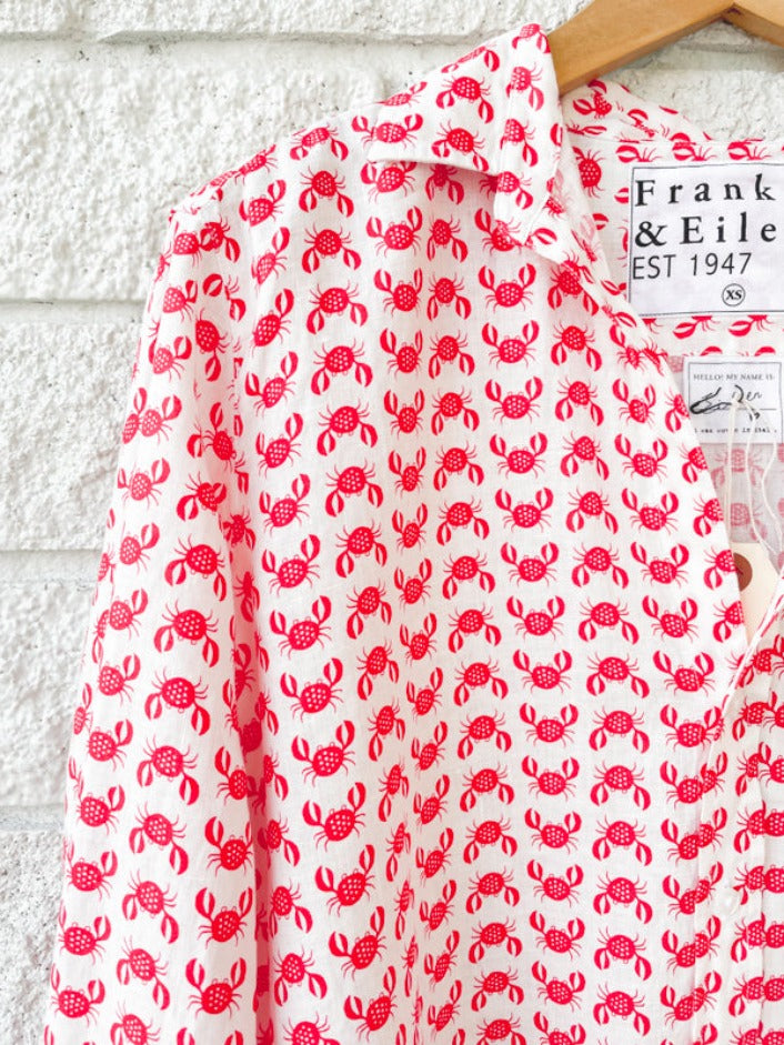 Eileen Relaxed Button Up - Red Crabs