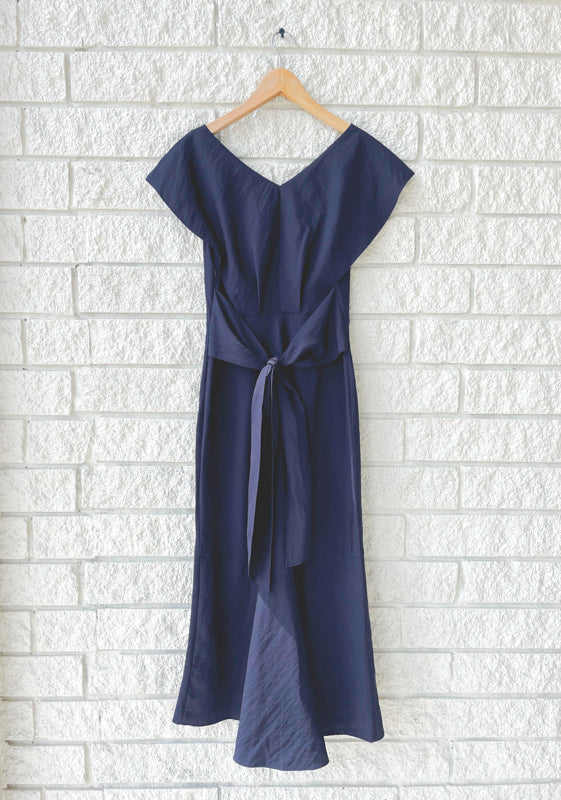 V Neck Flutter Sleeve Dress
