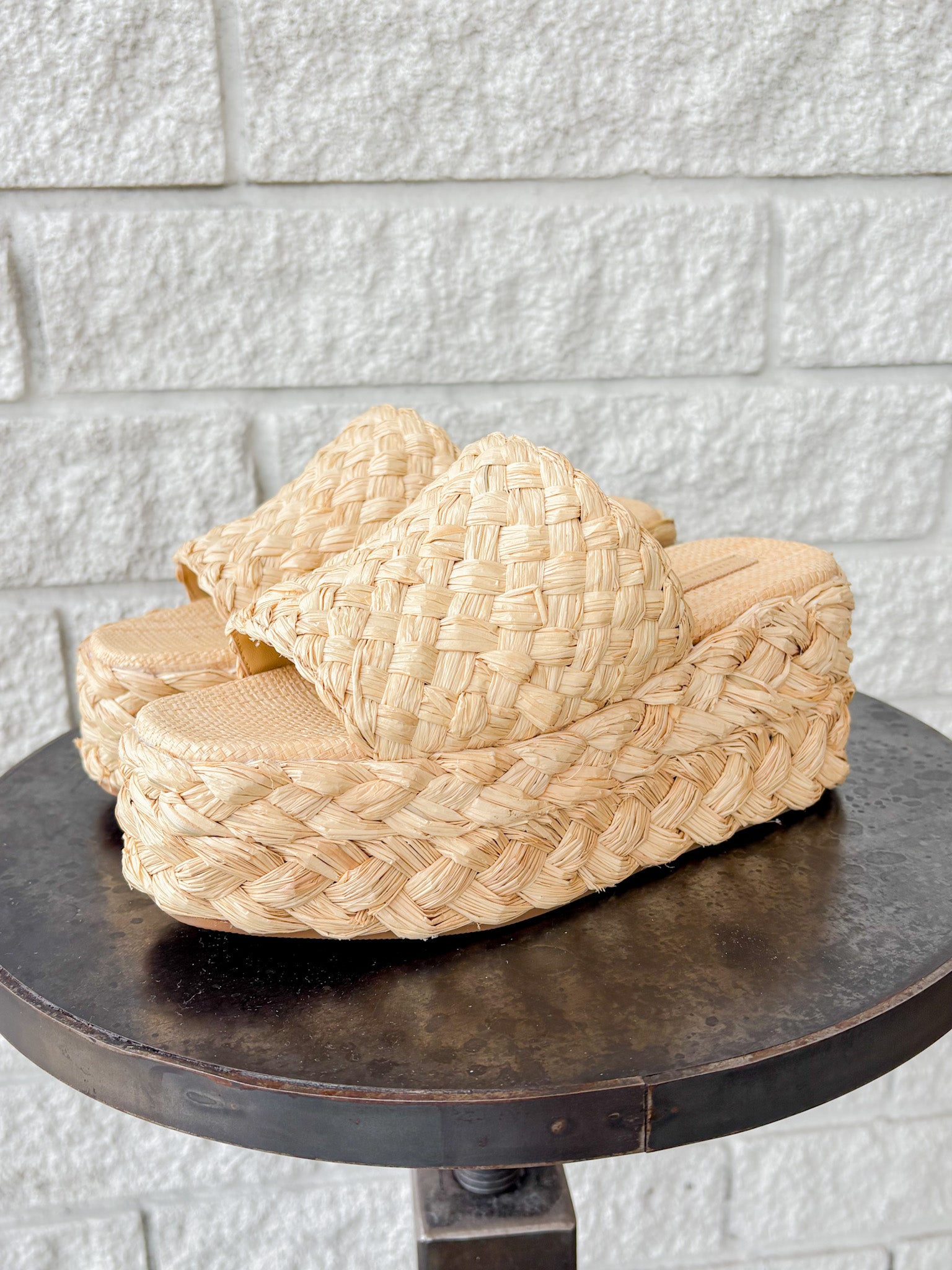 Aaron Natural Braided Straw Mule