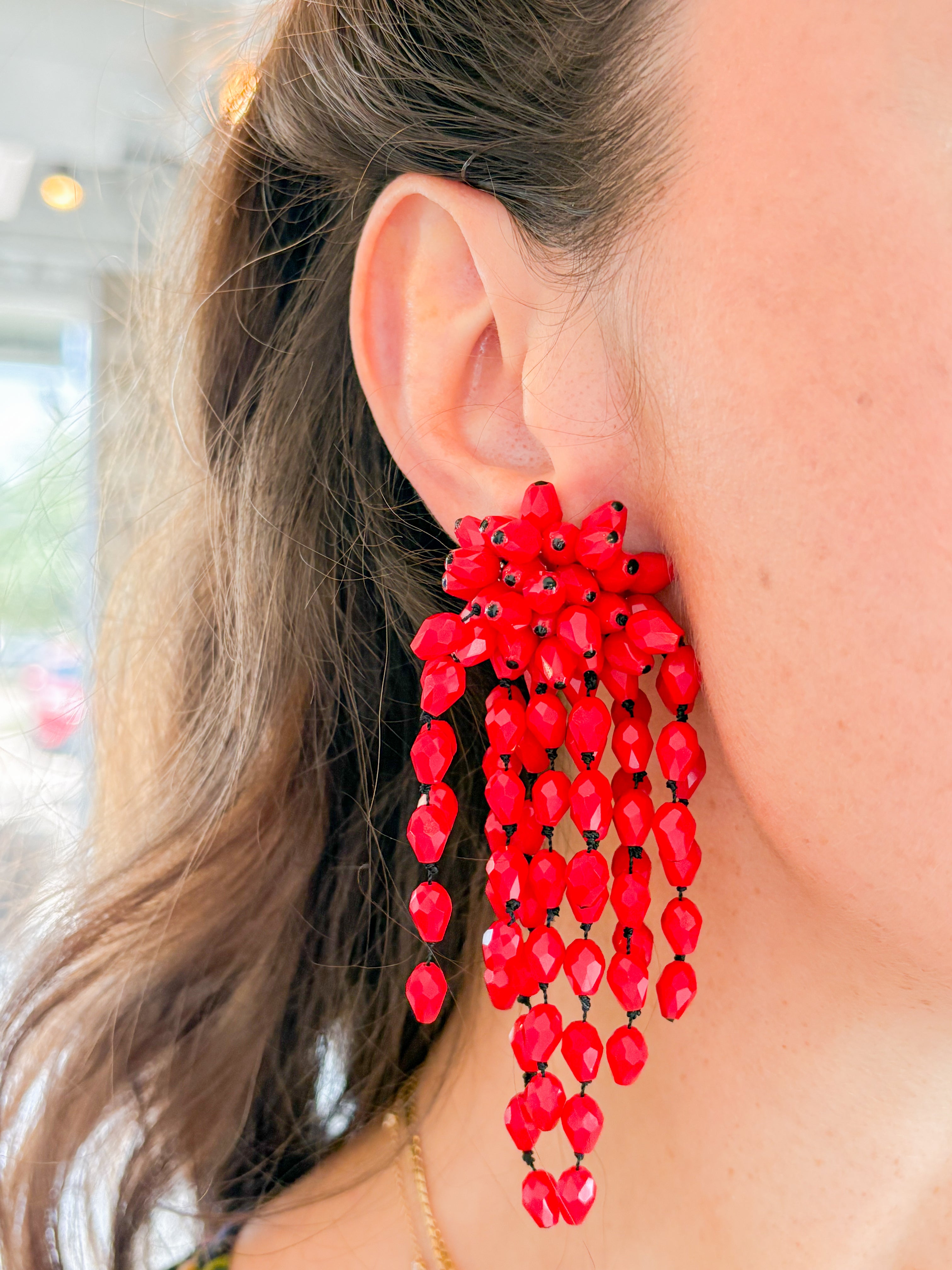 Hanabi Earrings - Red