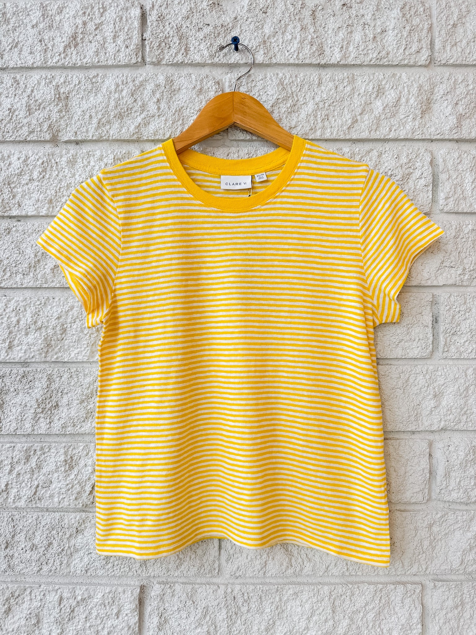 Classic Tee - Cotton/Linen Mini Stripe