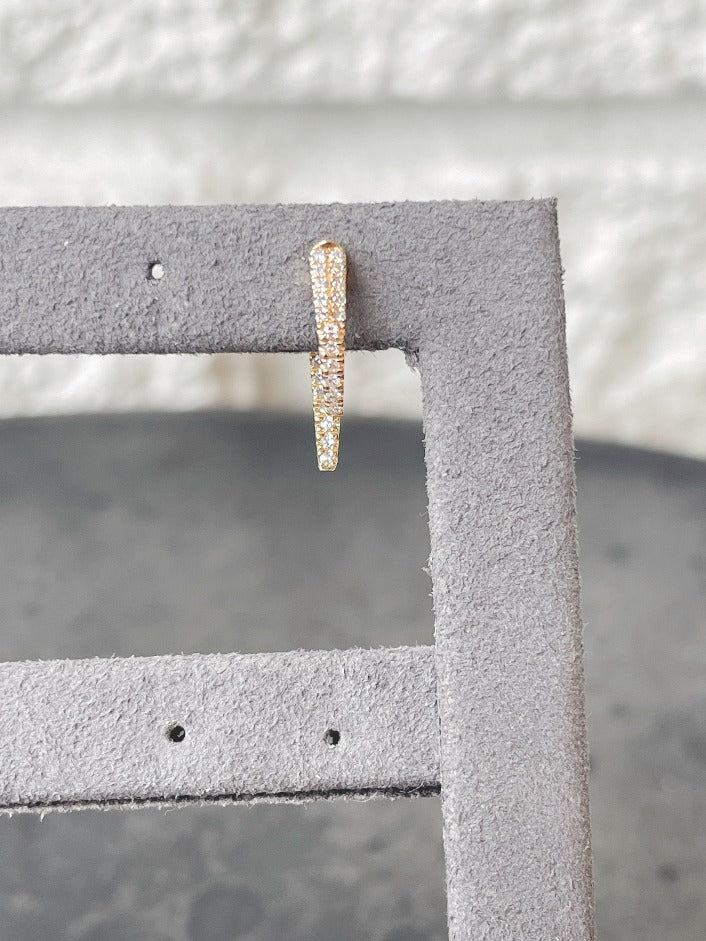 14K Single Mini Diamond Hook Earring