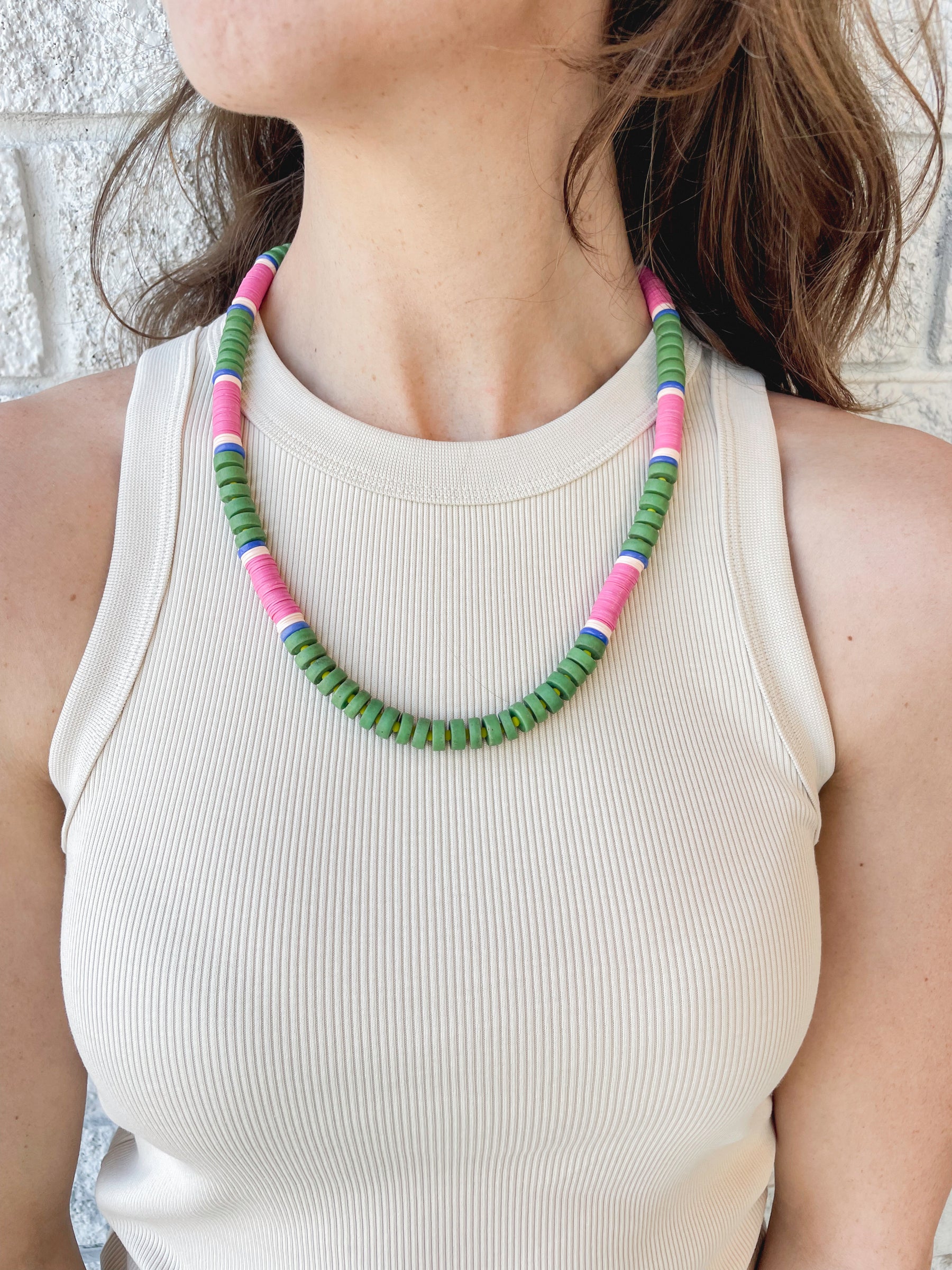 Green and Vinyl Necklace