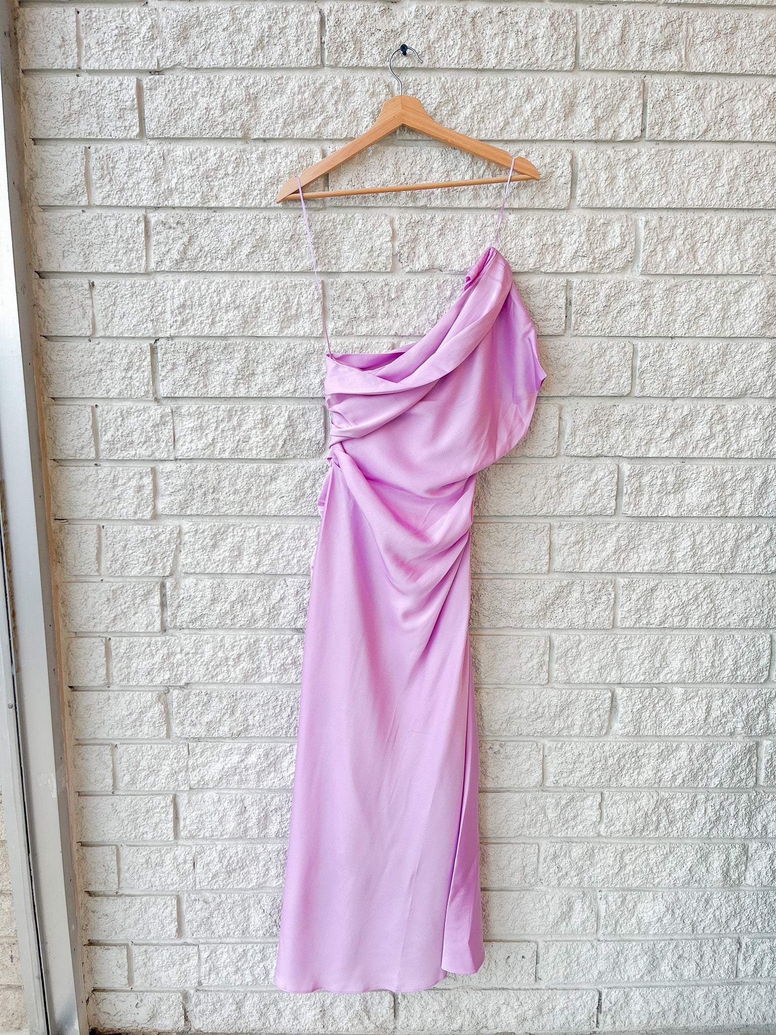 Joanna Asymmetrical Shoulder Midi Dress