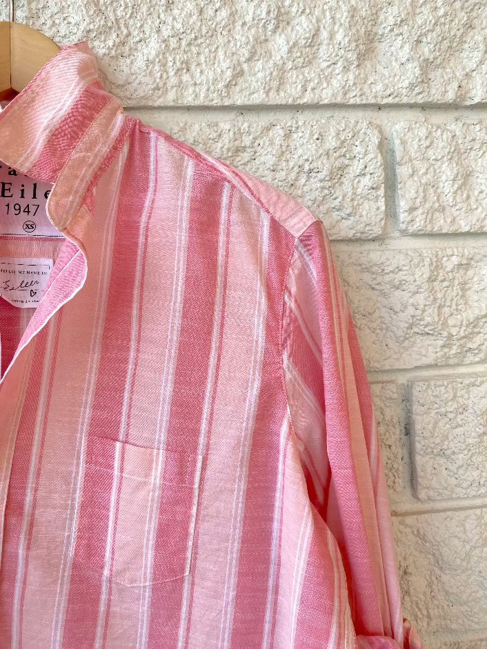 Eileen Relaxed Button Up - Pink Multi Stripe