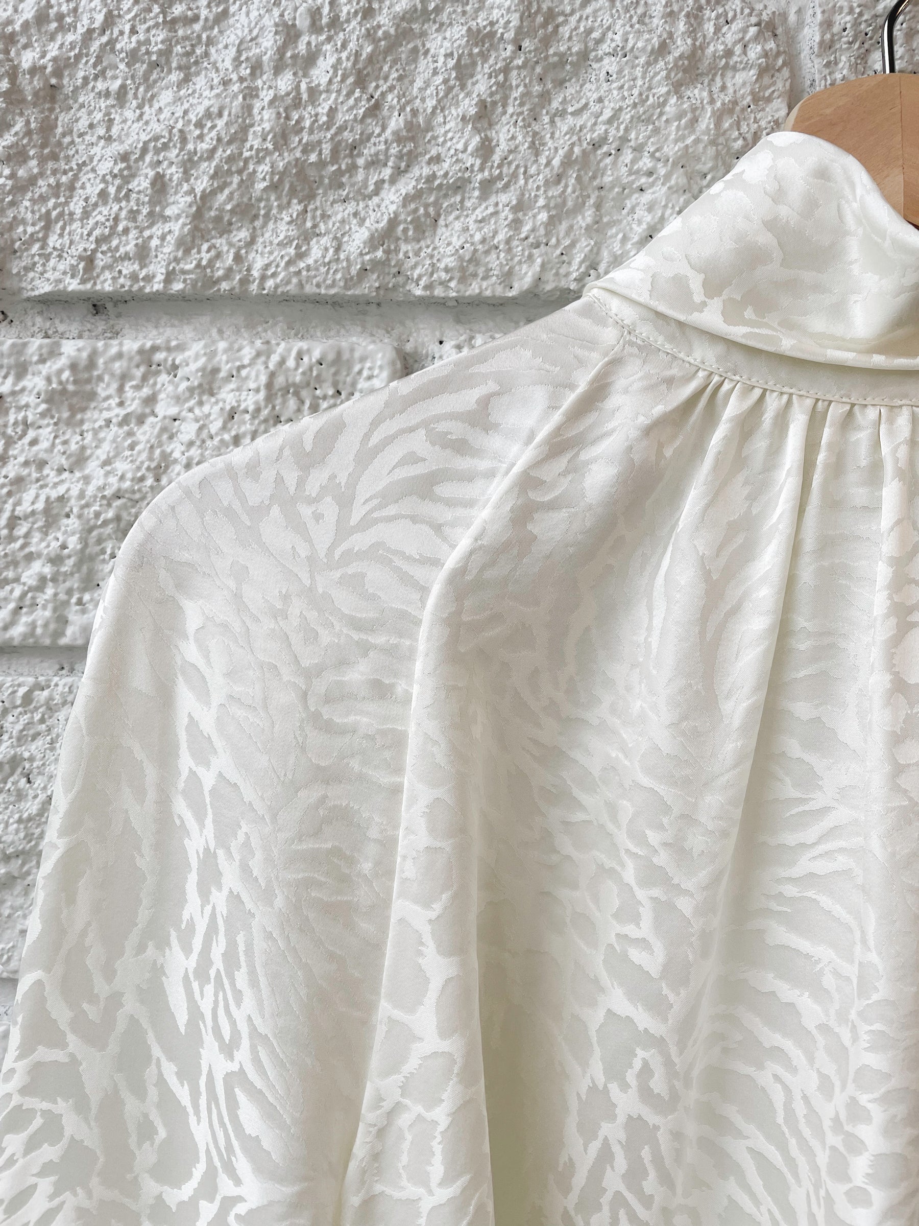 Foldover Mock Neck Blouse
