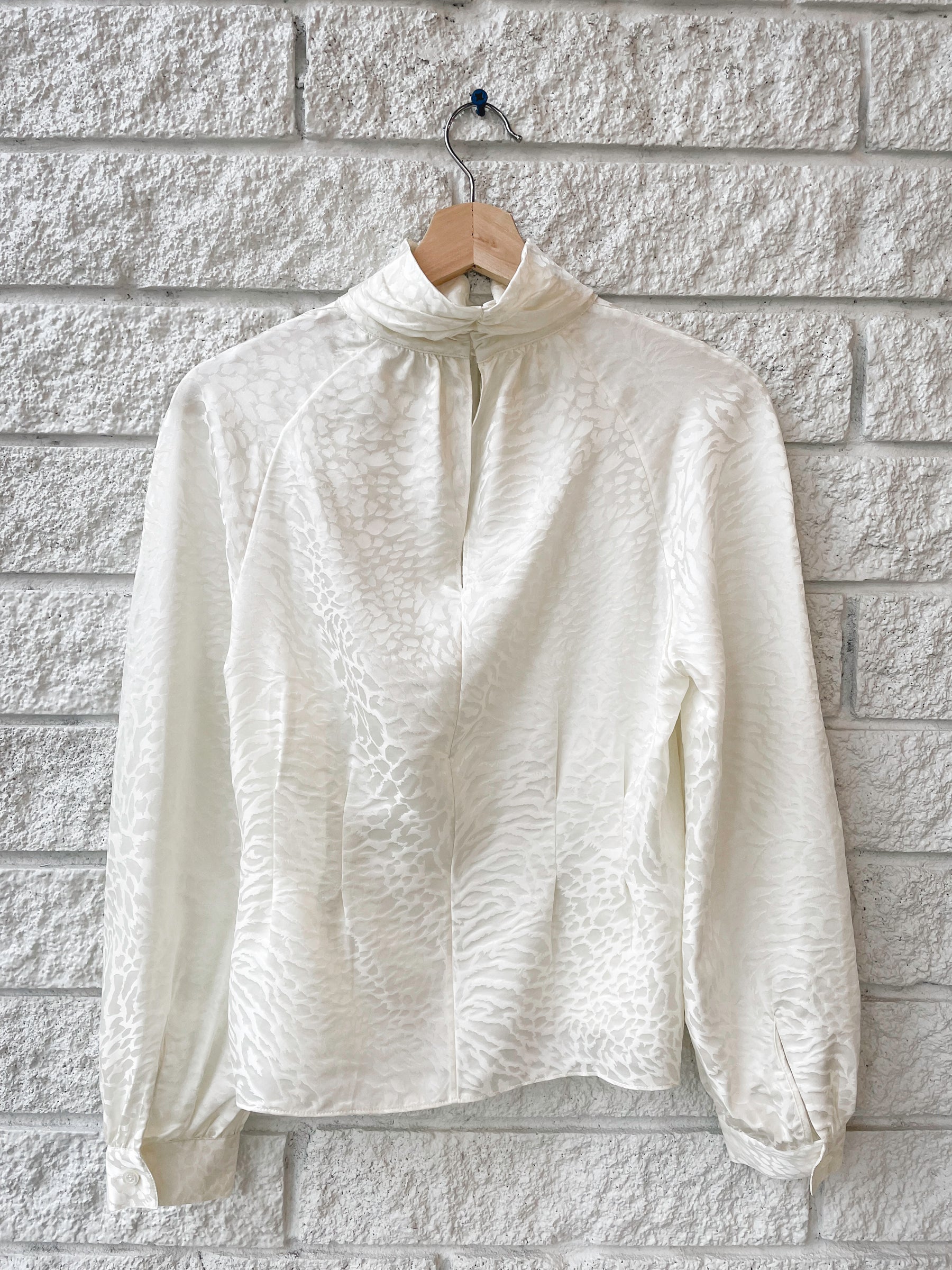 Foldover Mock Neck Blouse