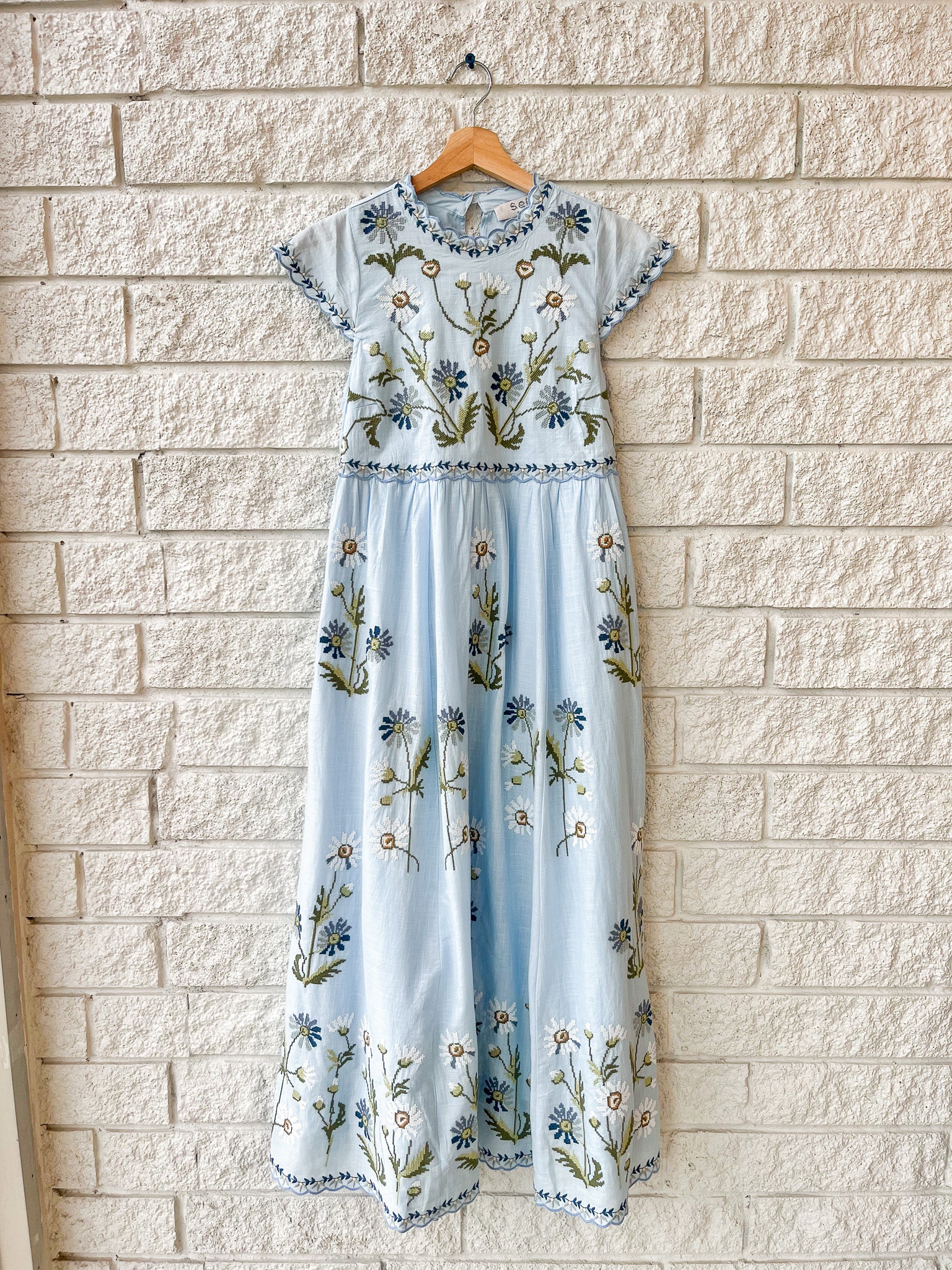 Audra Embroidery Midi Dress