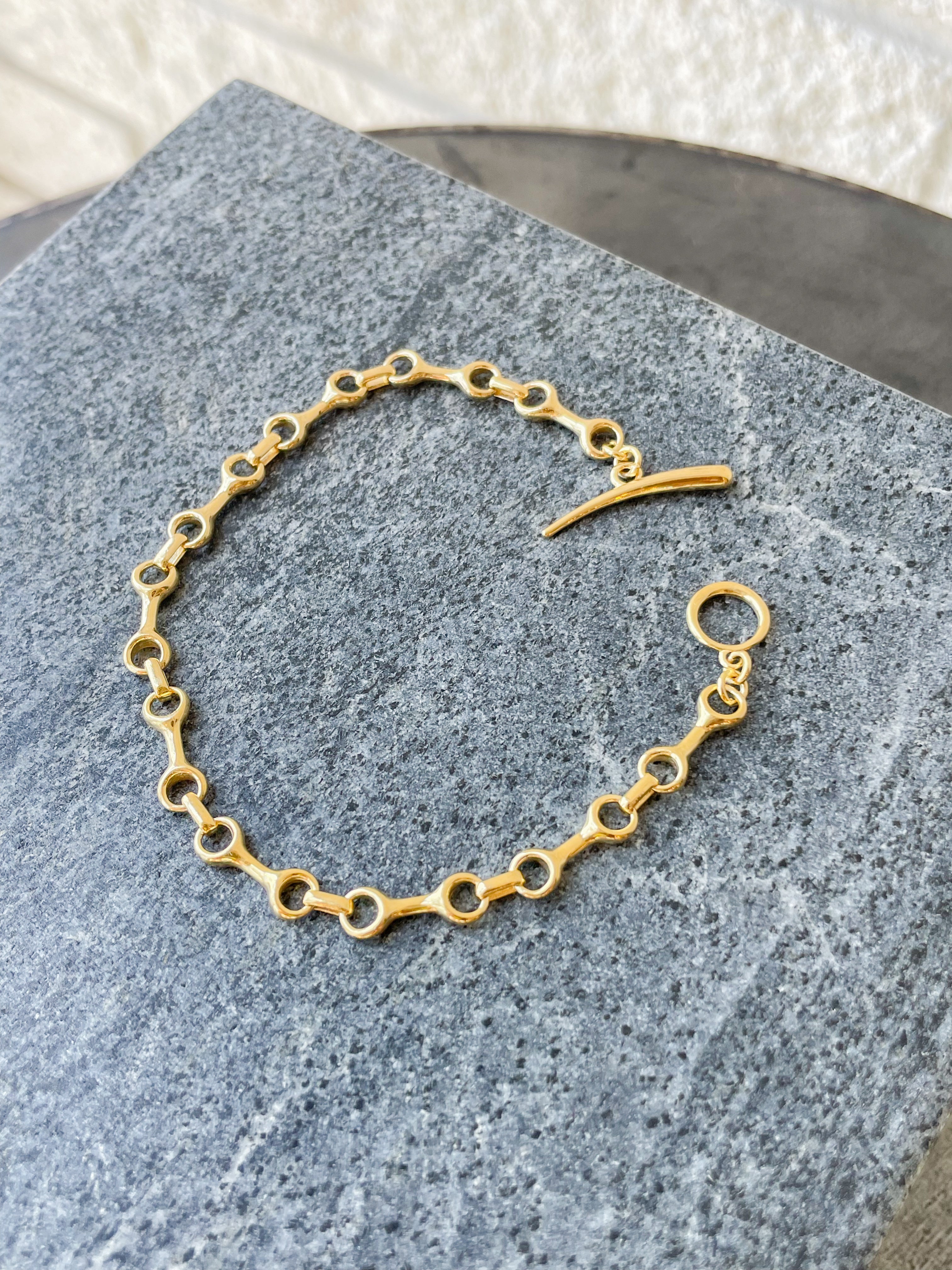 15mm Double Beam Chain Bracelet with Tusk Clasp