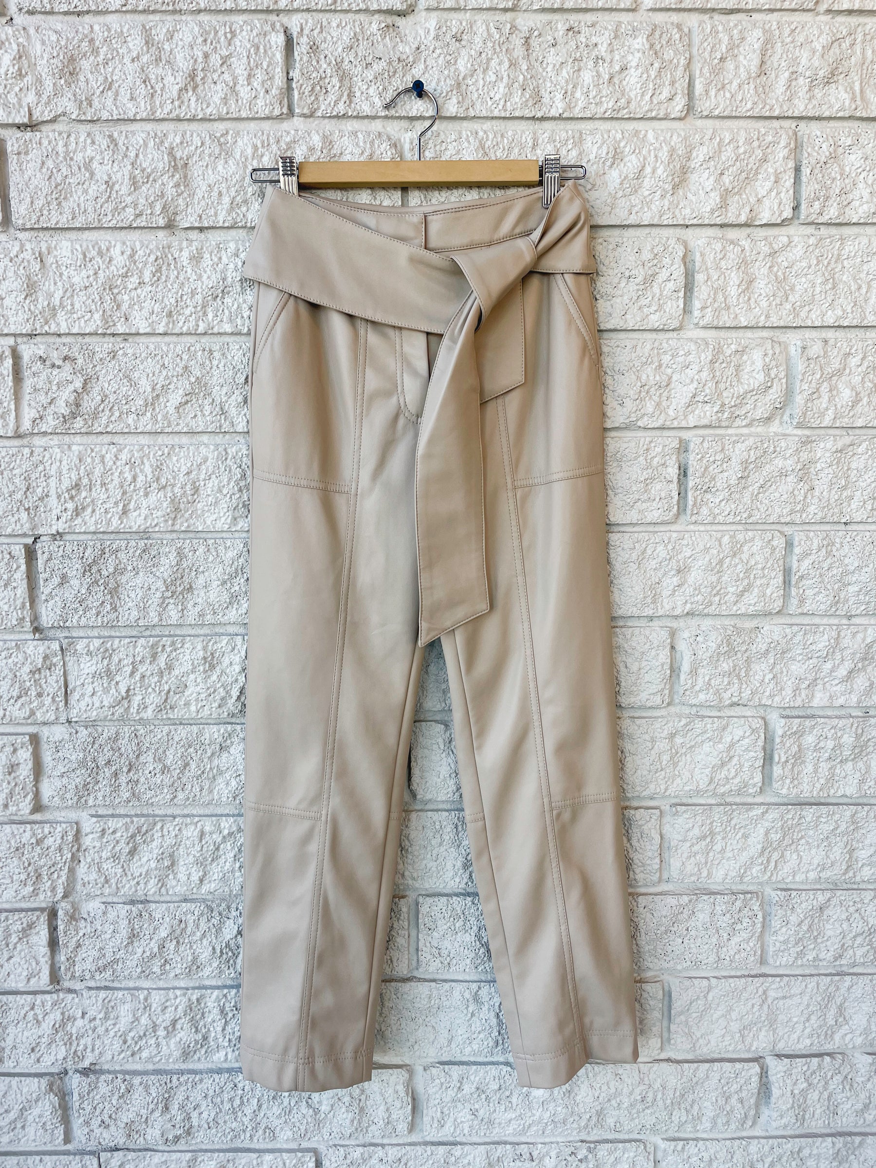 Tessa Vegan Leather Tie Waist Pant