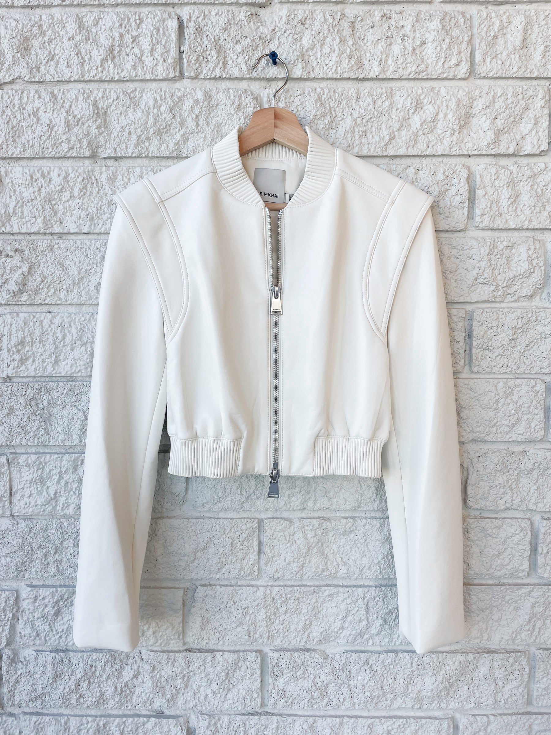 Doreen Luxe Vegan Leather Boxy Bomber Jacket