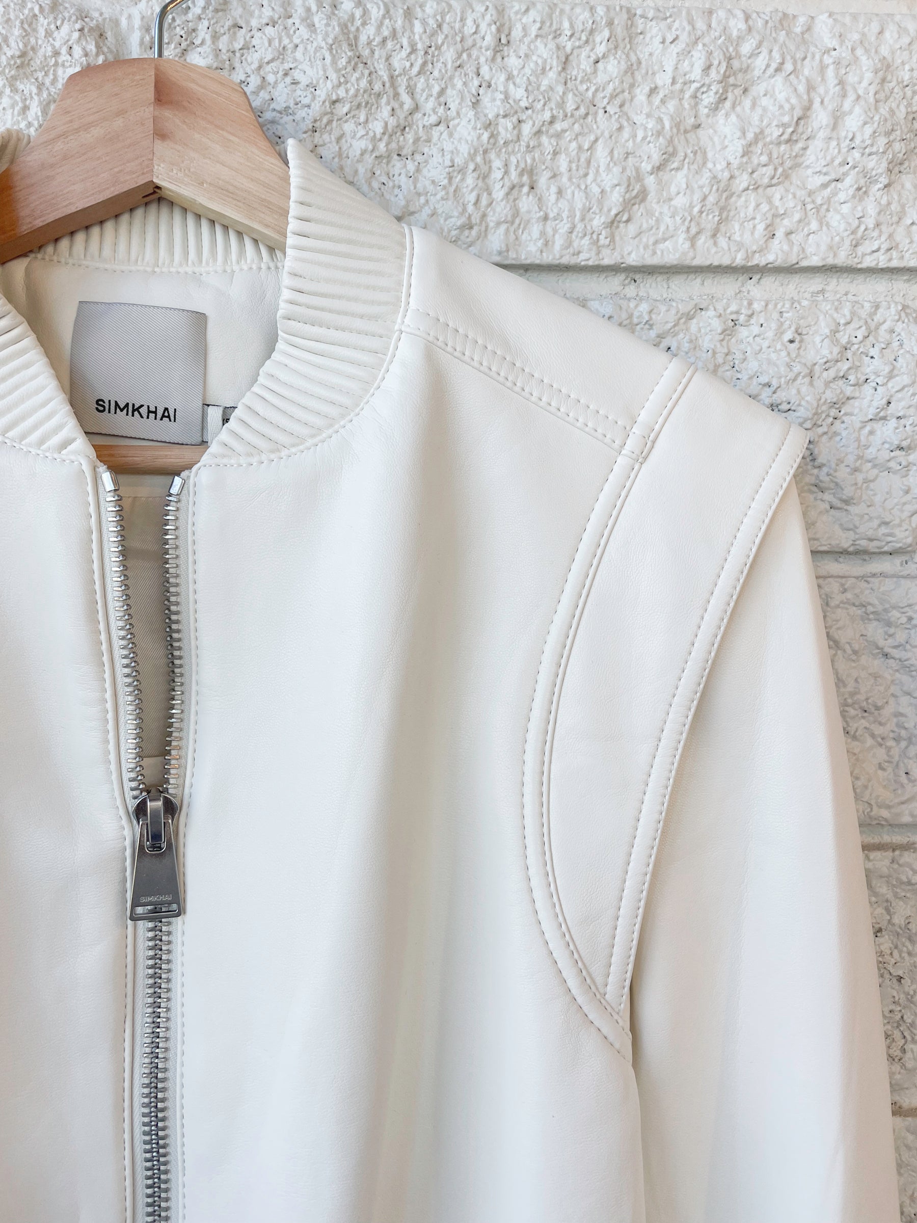 Doreen Luxe Vegan Leather Boxy Bomber Jacket