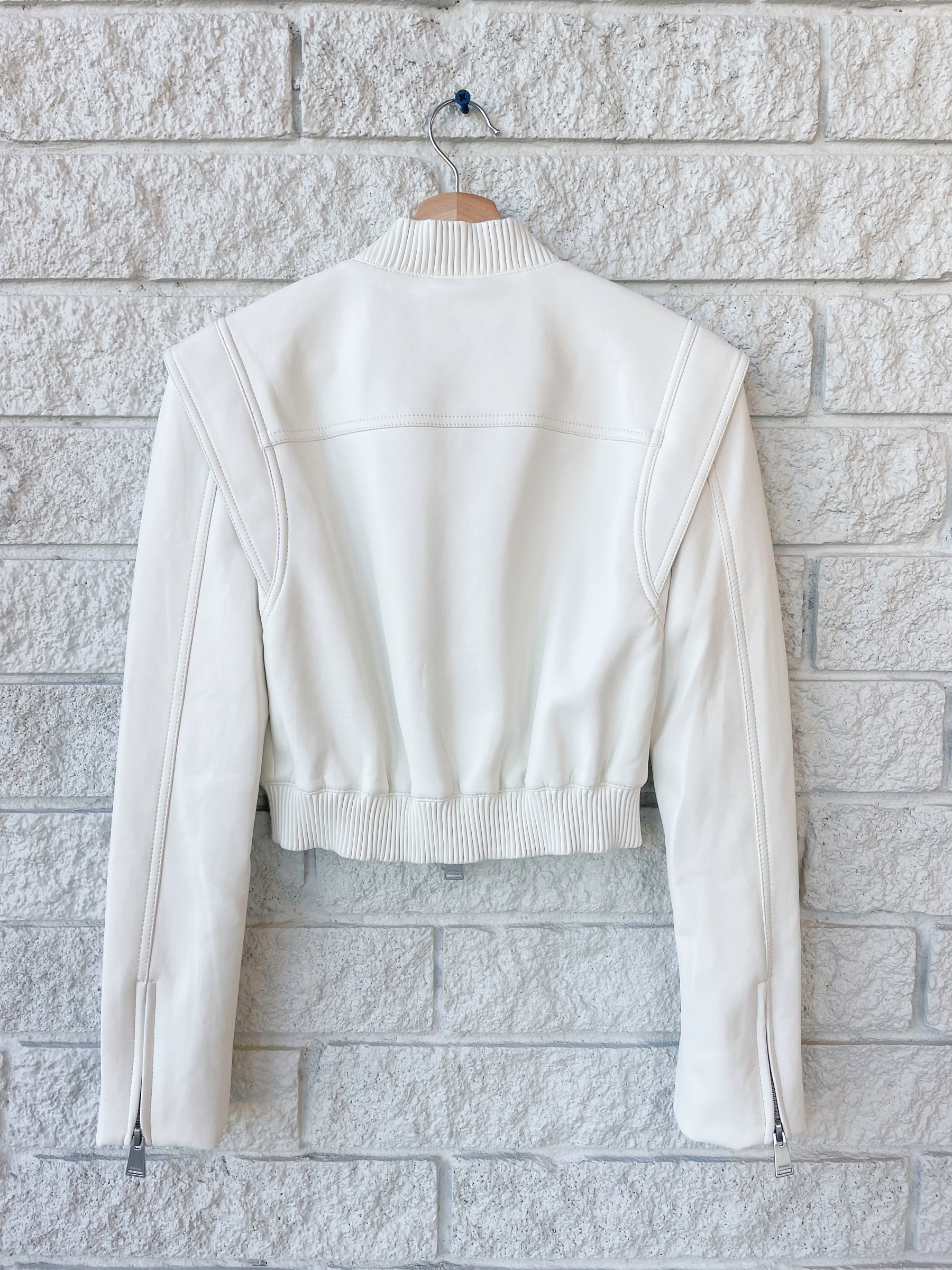 Doreen Luxe Vegan Leather Boxy Bomber Jacket