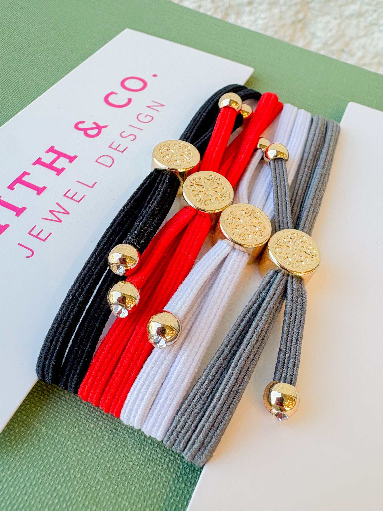 Skinny Hair Tie Set - Red