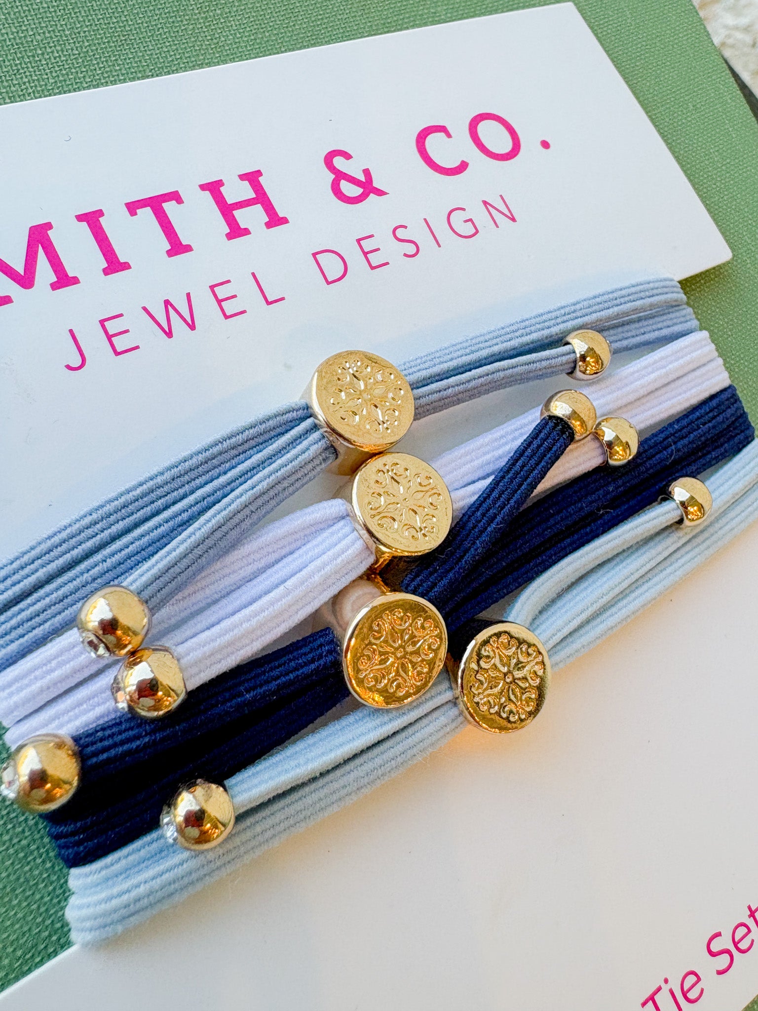 Skinny Hair Tie Set - Blue