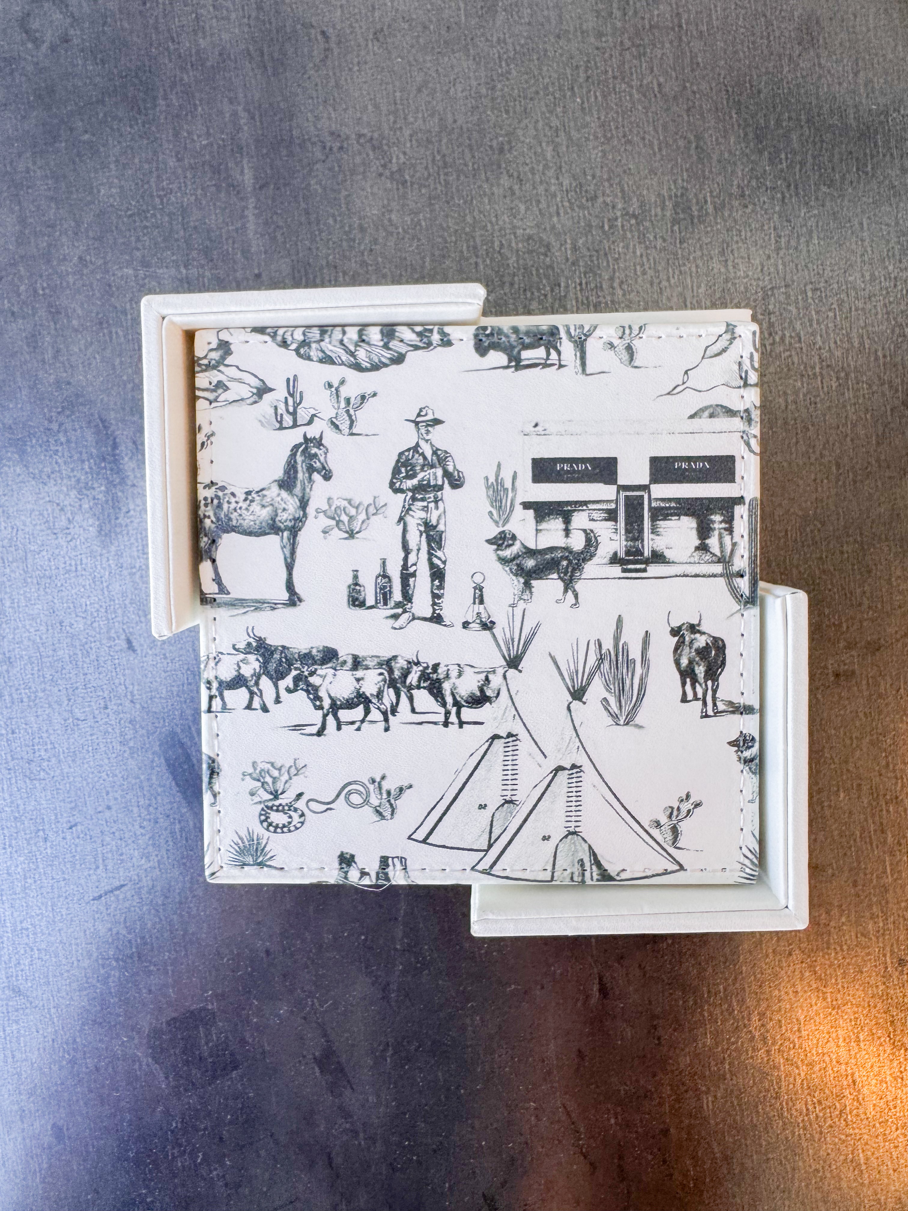 Marfa Toile Coaster Set