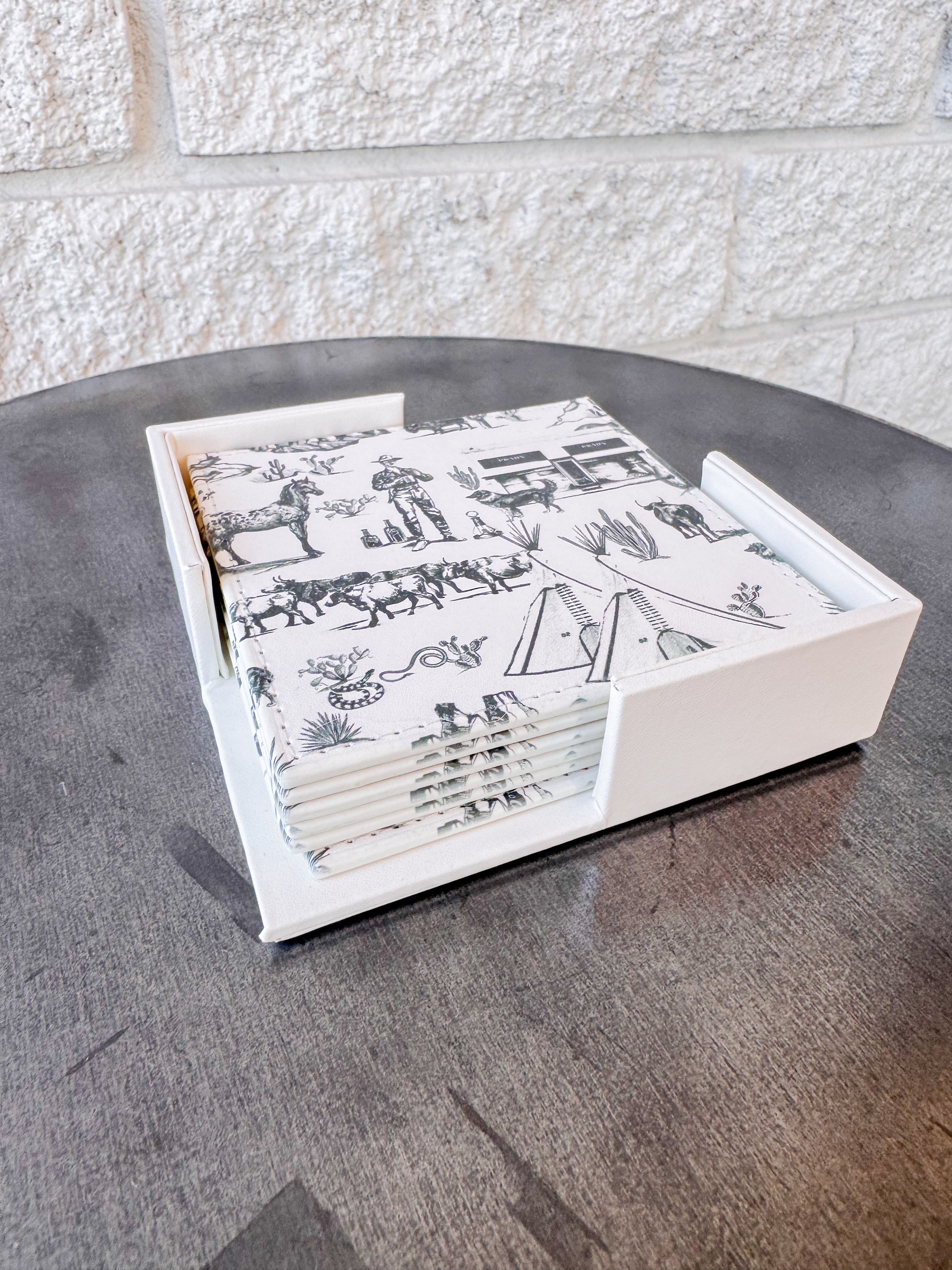 Marfa Toile Coaster Set